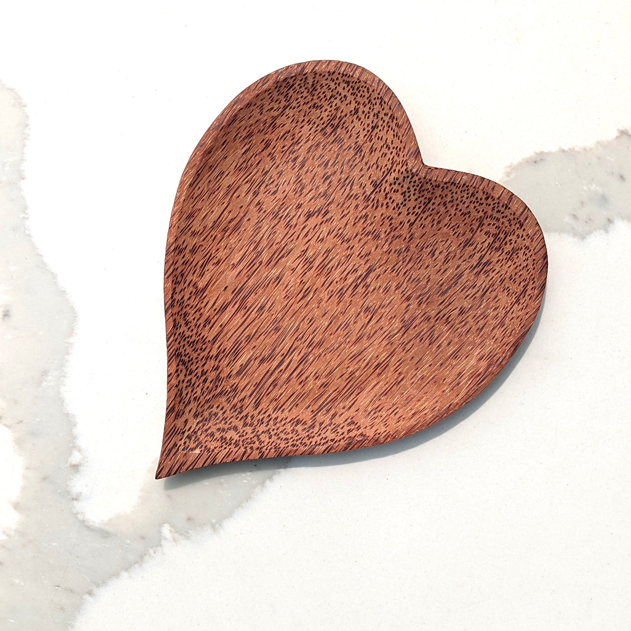 Heart Coconut Wood Platter | Natural Heart Shape Plate