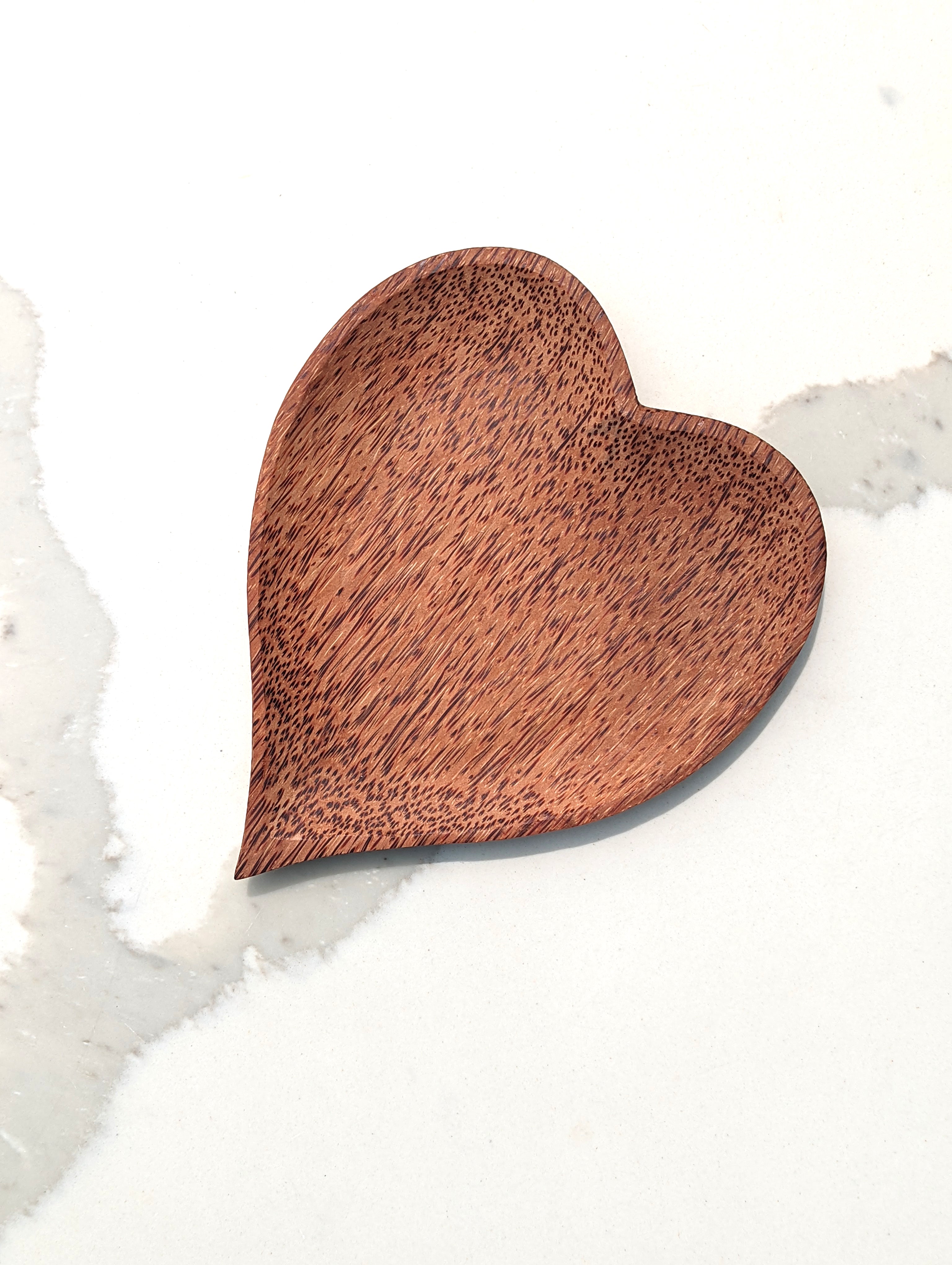Heart Coconut Wood Platter | Natural Heart Shape Plate