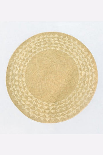 White Triangle Mat | 4' Round | Natural Base
