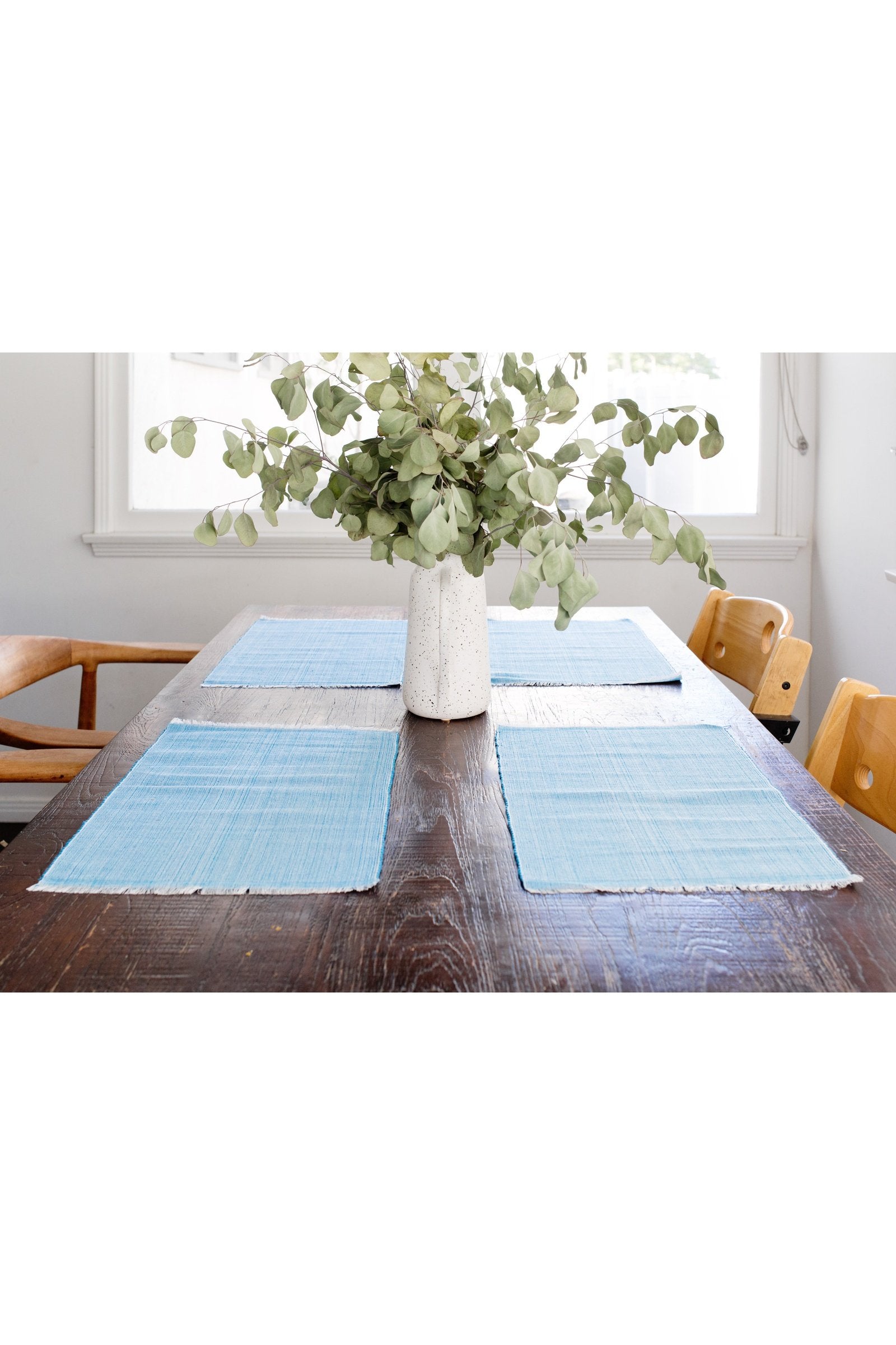 Woven Cotton Dining Placemat | Pastel Blue