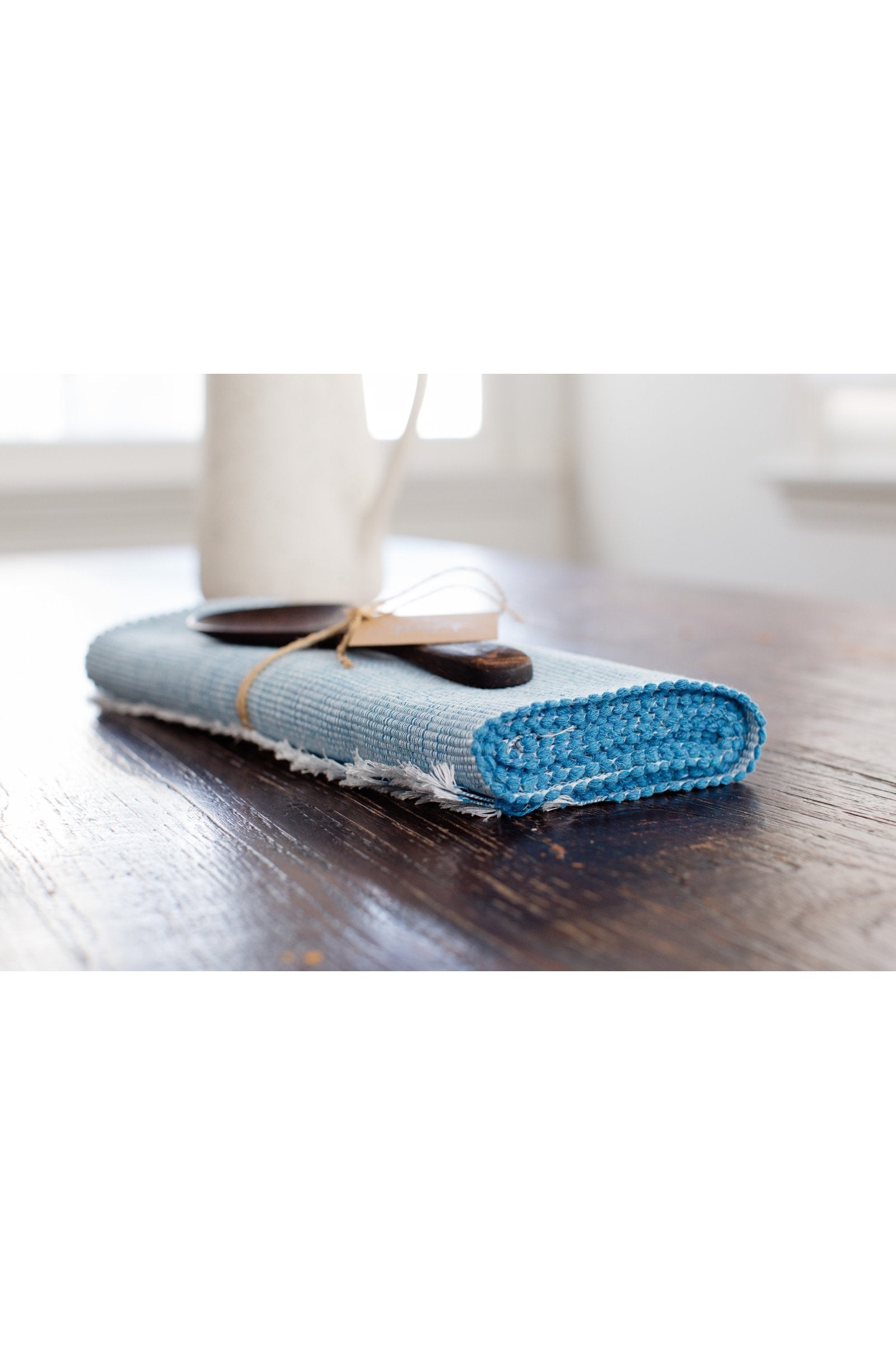 Woven Cotton Dining Placemat | Pastel Blue
