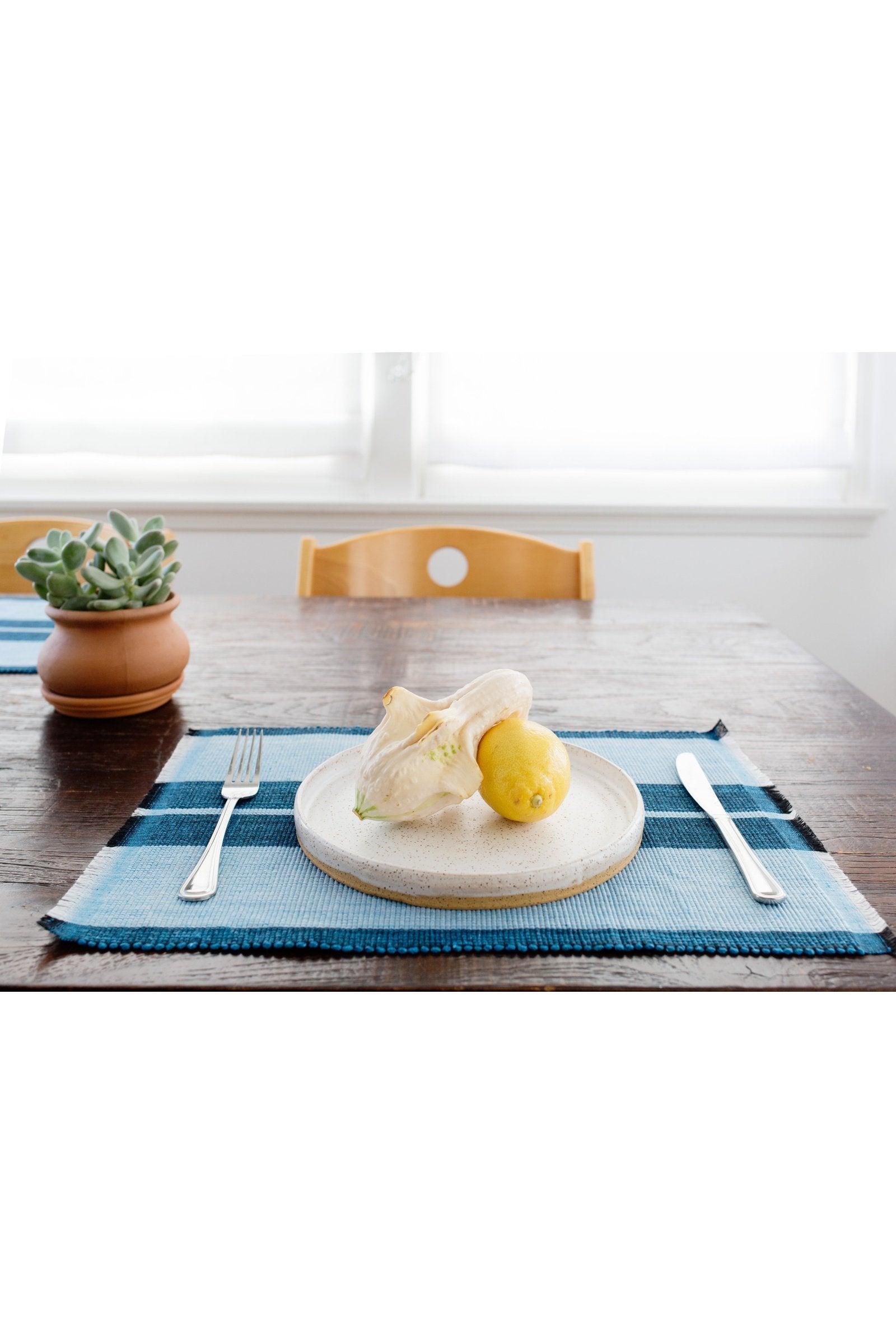 Woven Cotton Dining Placemat | Ocean Blue