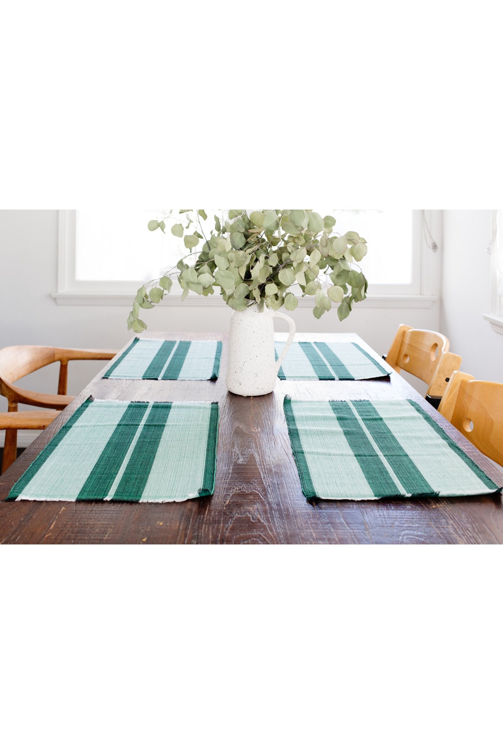 Woven Cotton Dining Placemat | Forrest Green