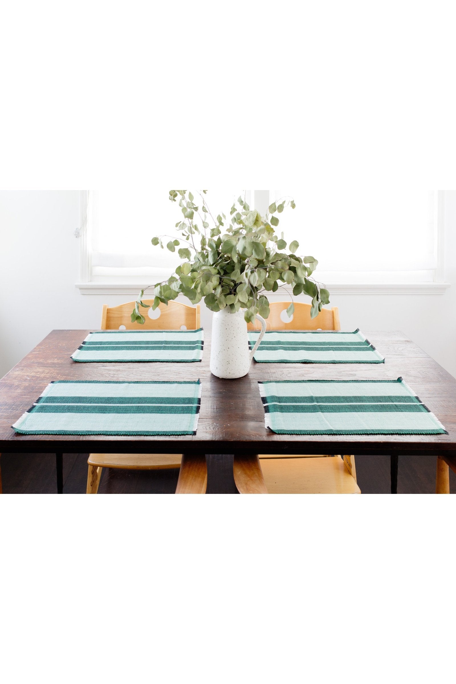 Woven Cotton Dining Placemat | Forrest Green