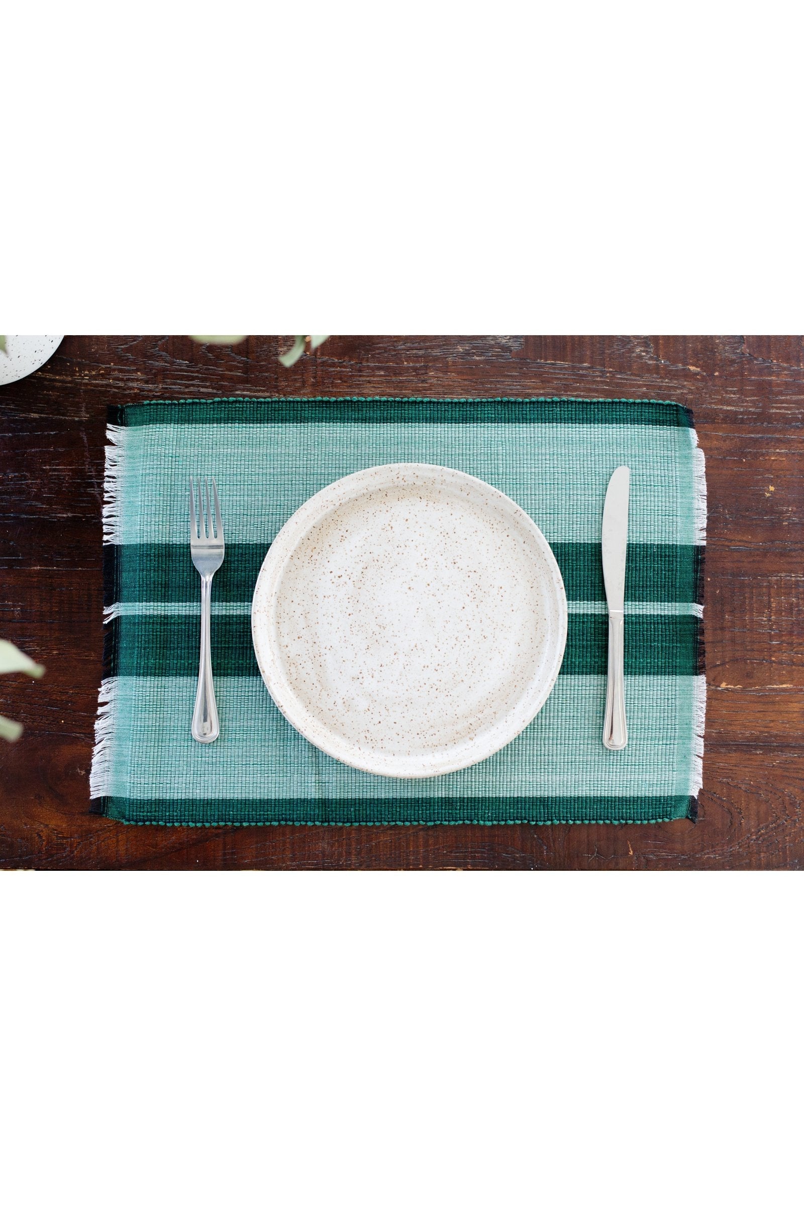 Woven Cotton Dining Placemat | Forrest Green