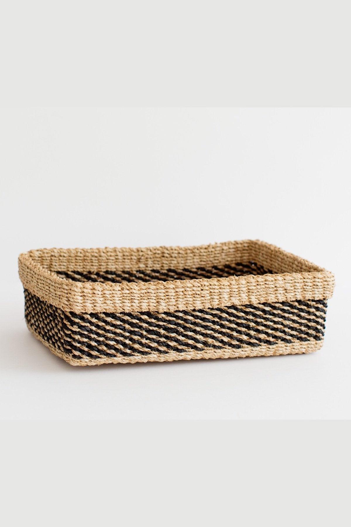 Woven Catchall Storage Tray | Stripe Noir