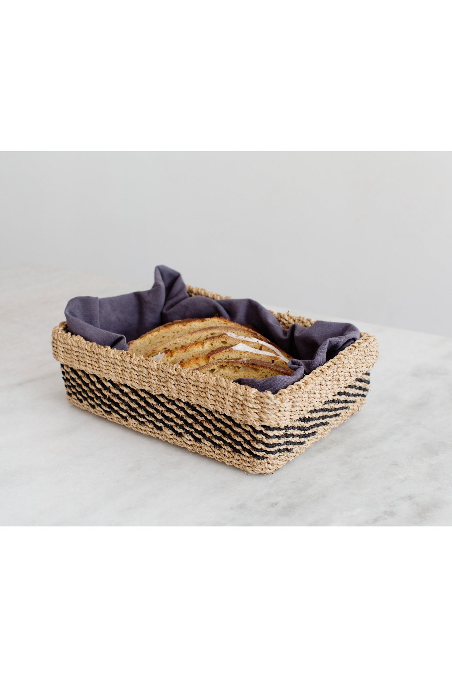 Woven Catchall Storage Tray | Stripe Noir