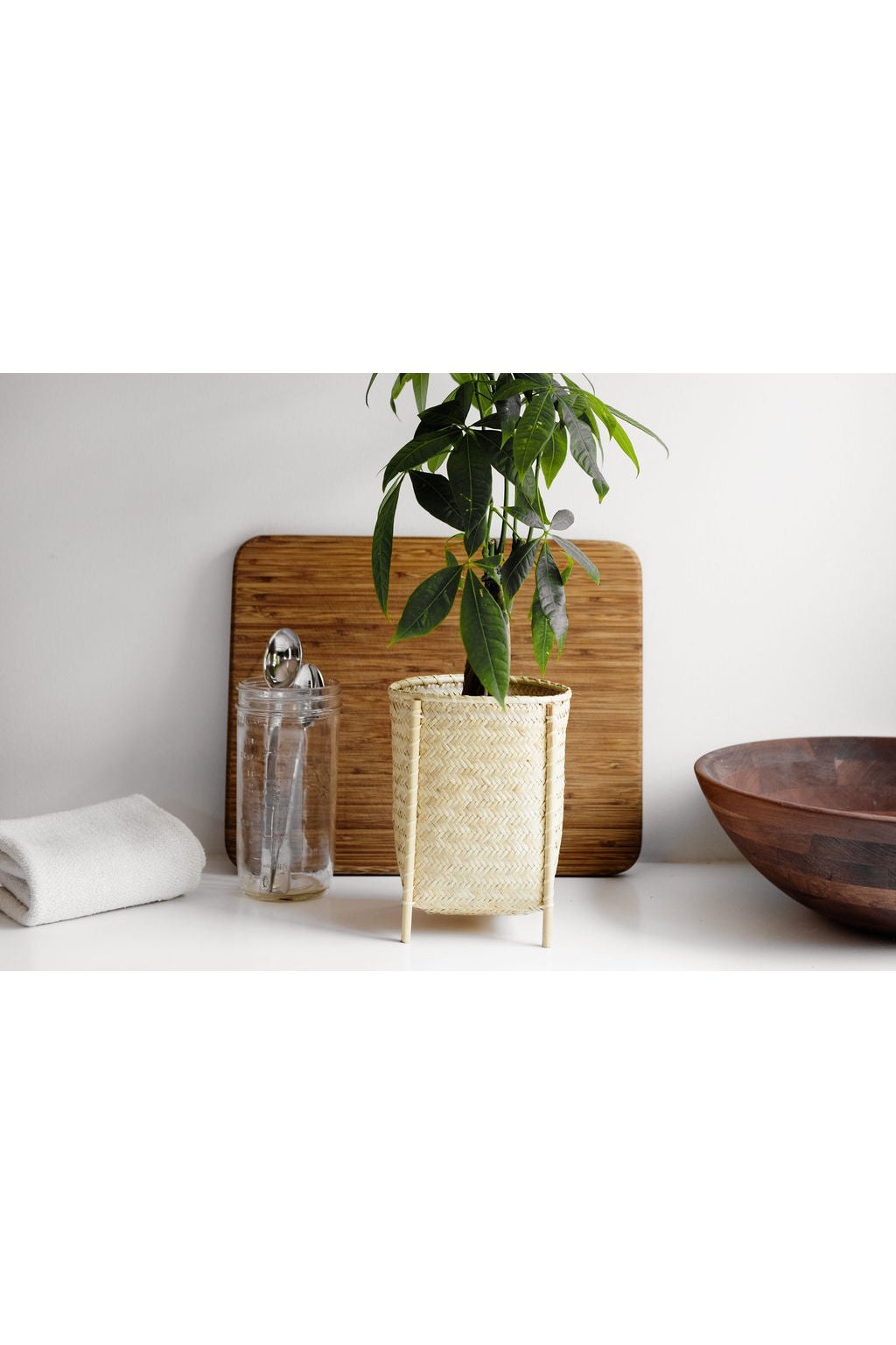 Catchall Woven Basket with Stand