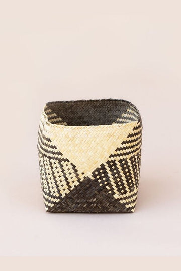 Natural Storage Basket | Stripe Noir