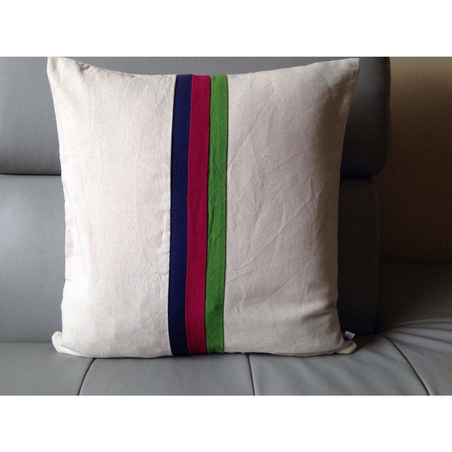 Beige Stripe Colorblock Pillows