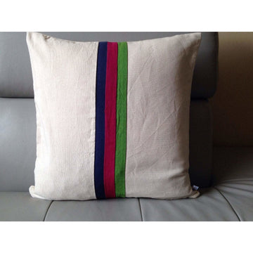 Beige Stripe Colorblock Pillows