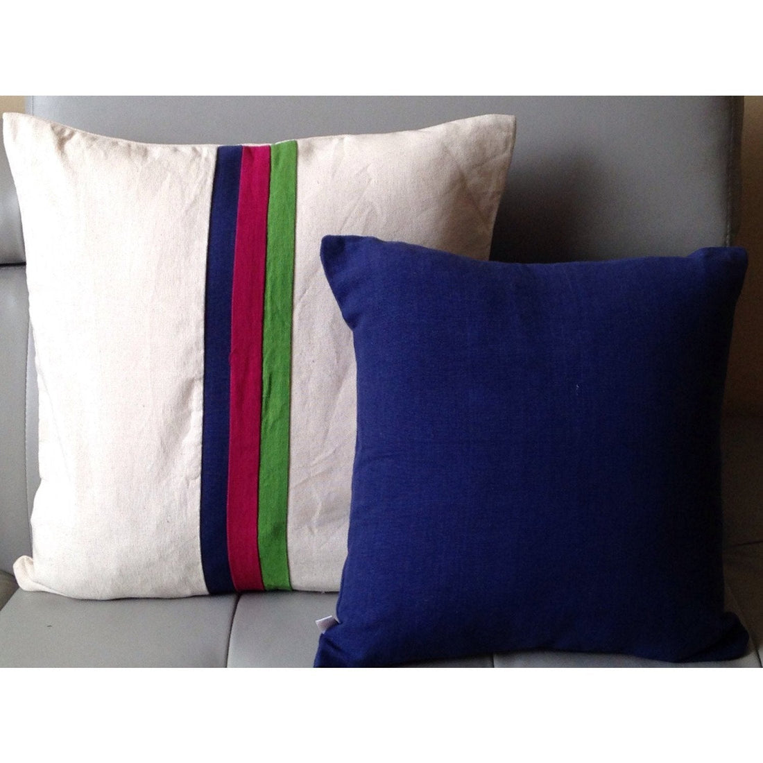 Beige Stripe Colorblock Pillows
