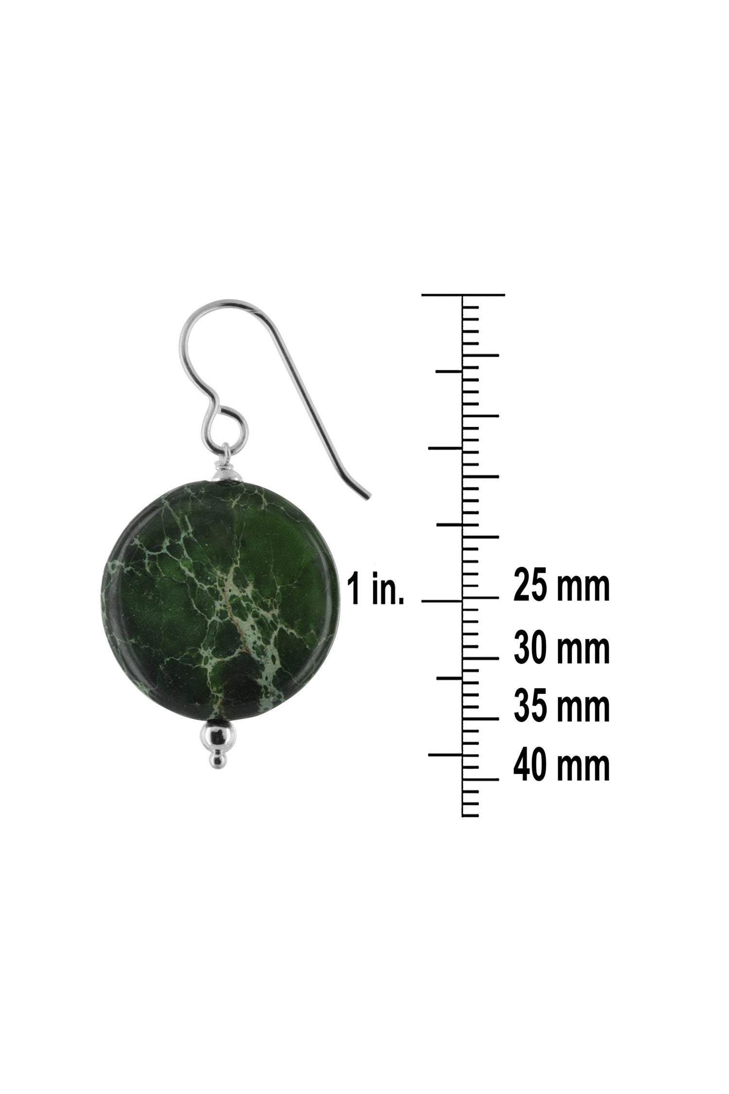 Round Green Jasper Handmade Earrings