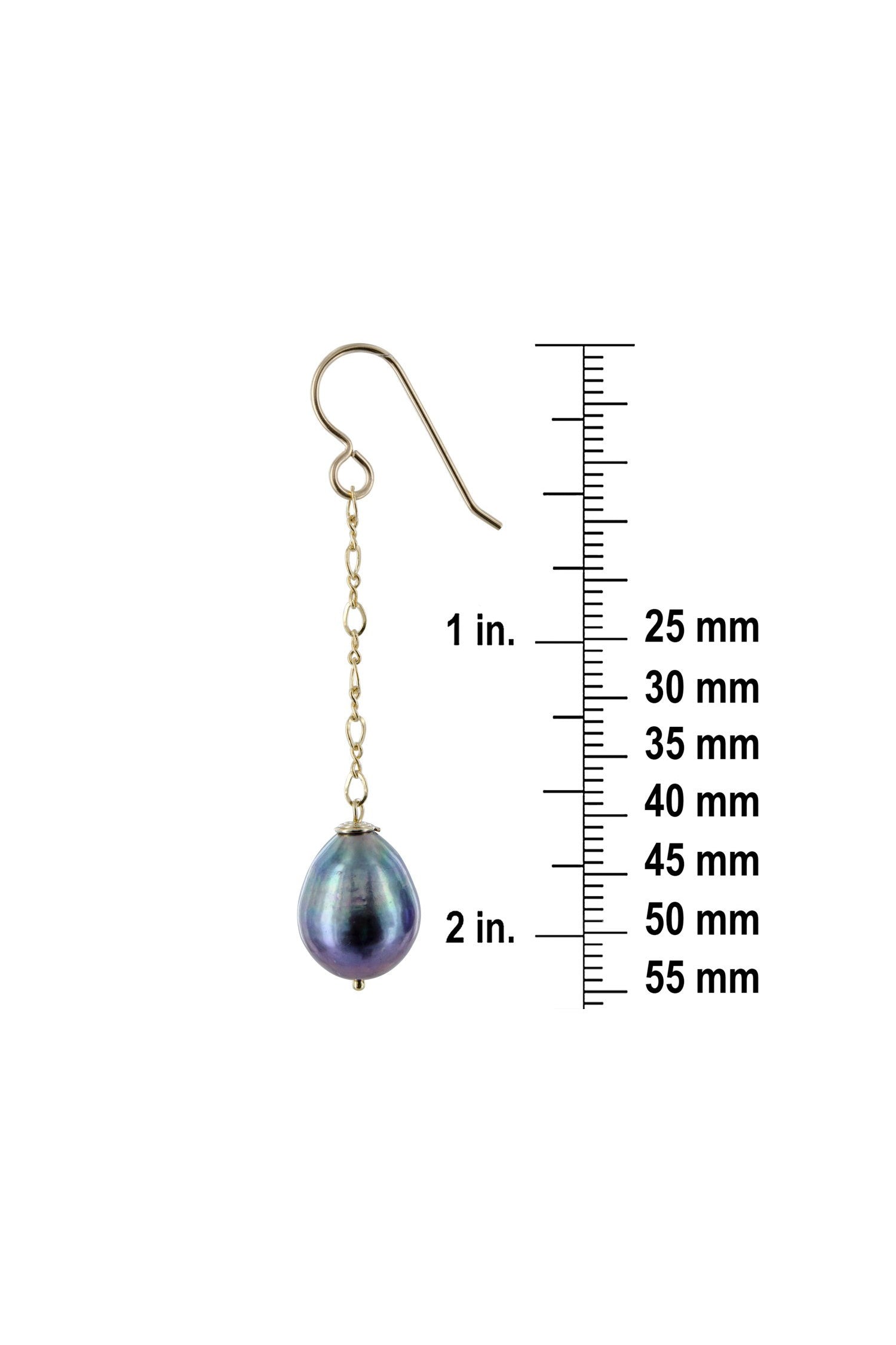 Long Black Pearl Gold Earrings