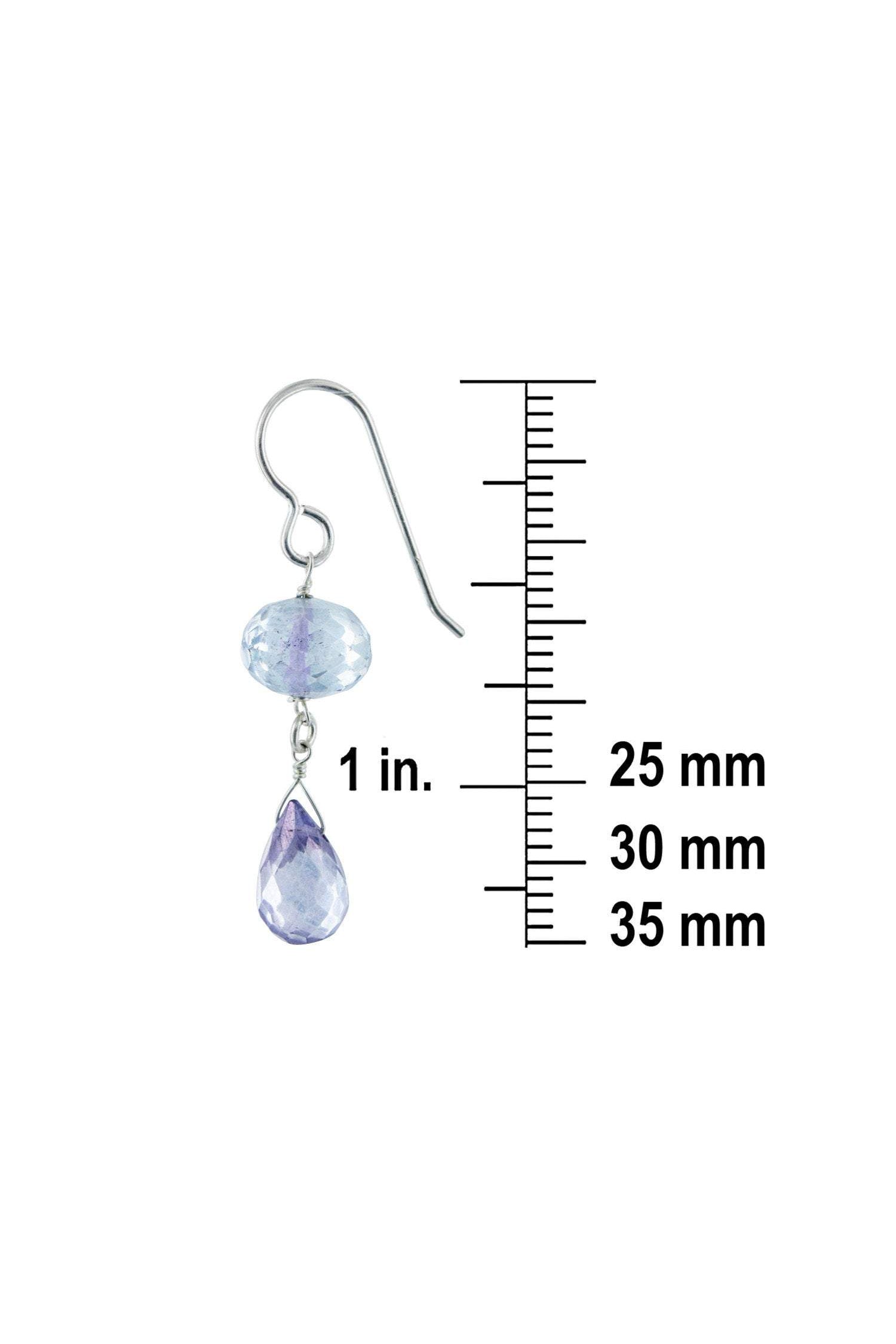 Light Blue Quartz Dangle Earrings