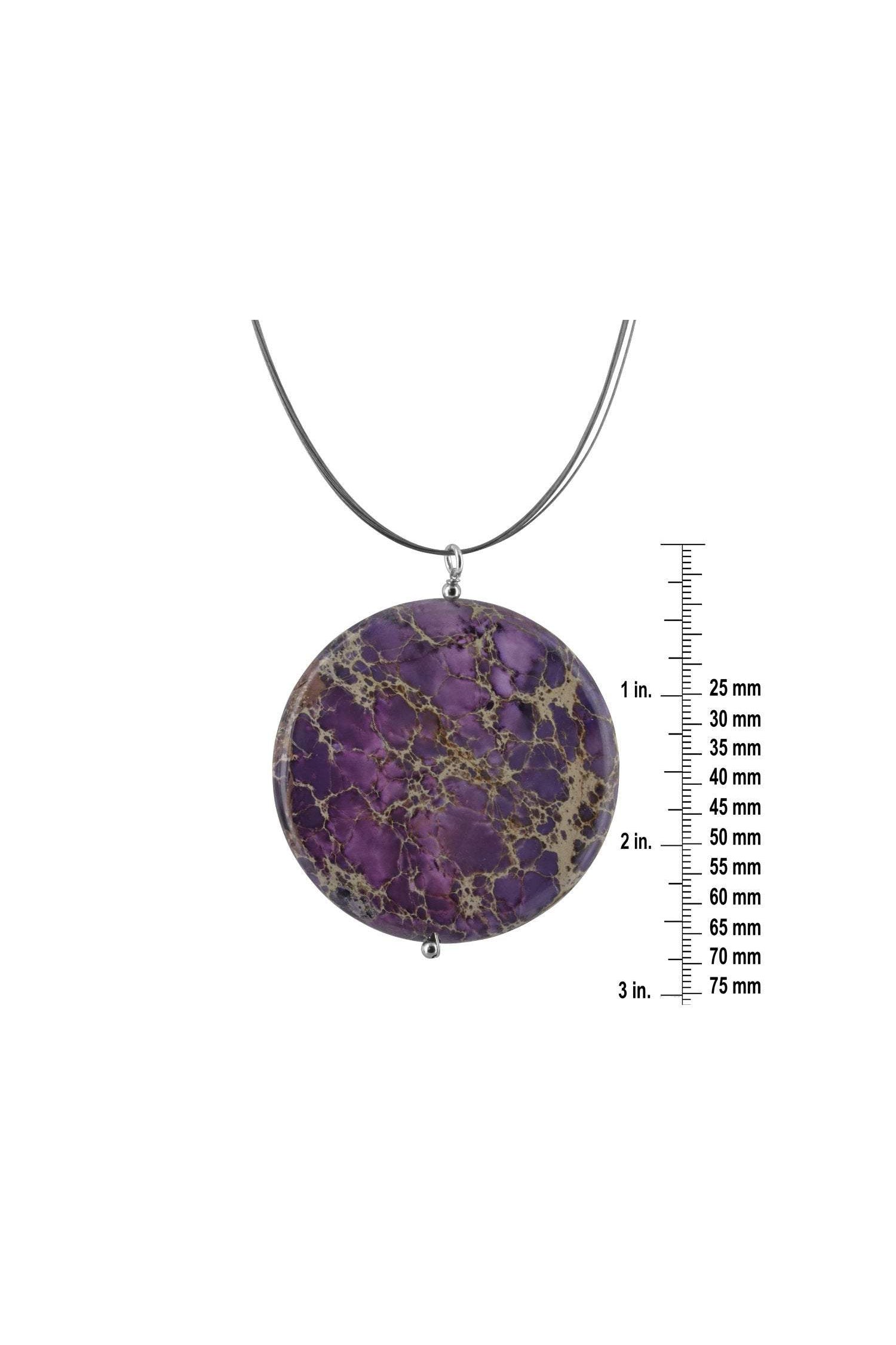 Large Purple Jasper Bold Gemstone Necklace