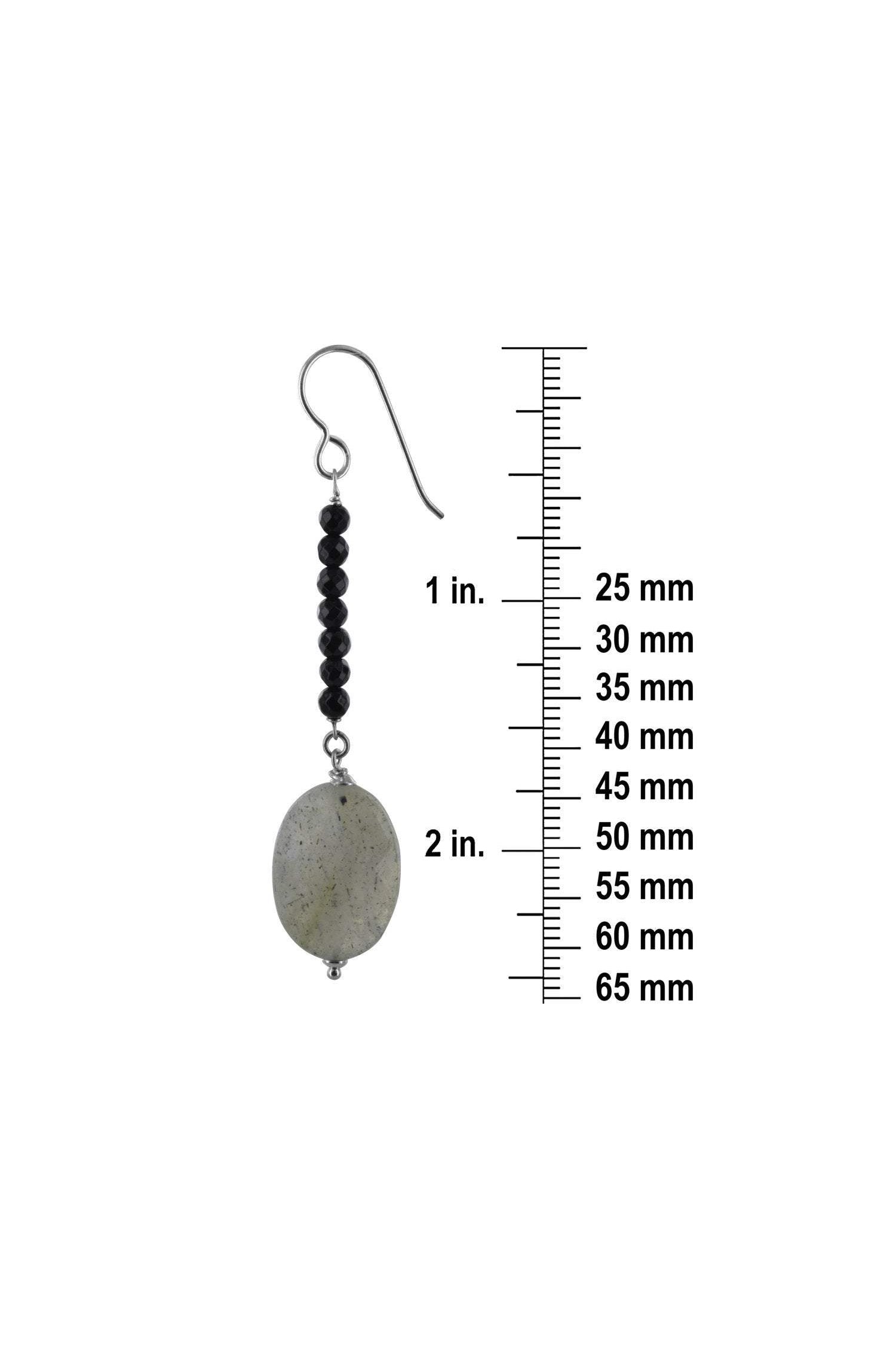 Labradorite, Black Onyx Earrings