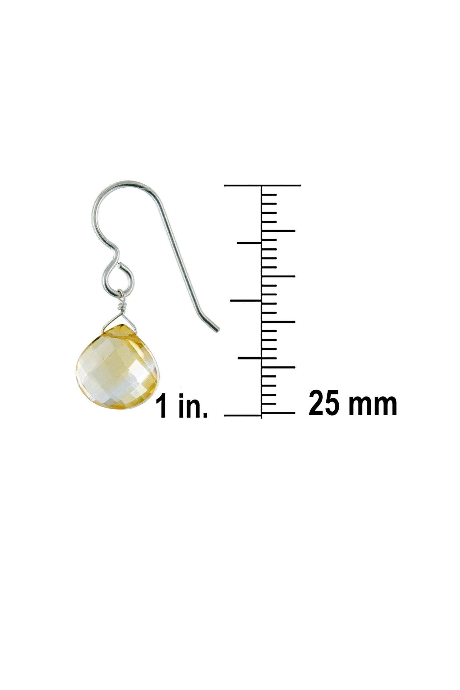 Citrine Earrings, Yellow Gemstone Drop Earrings