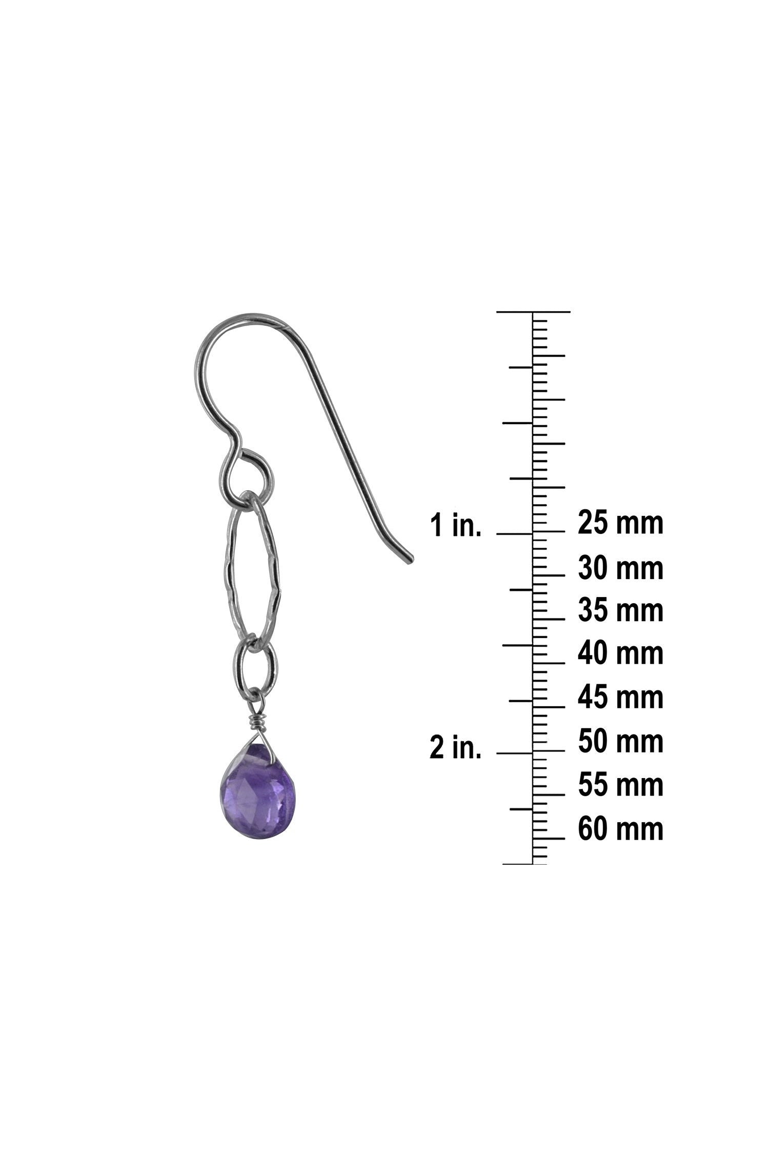 Dainty Amethyst Genuine Gemstone Earrings