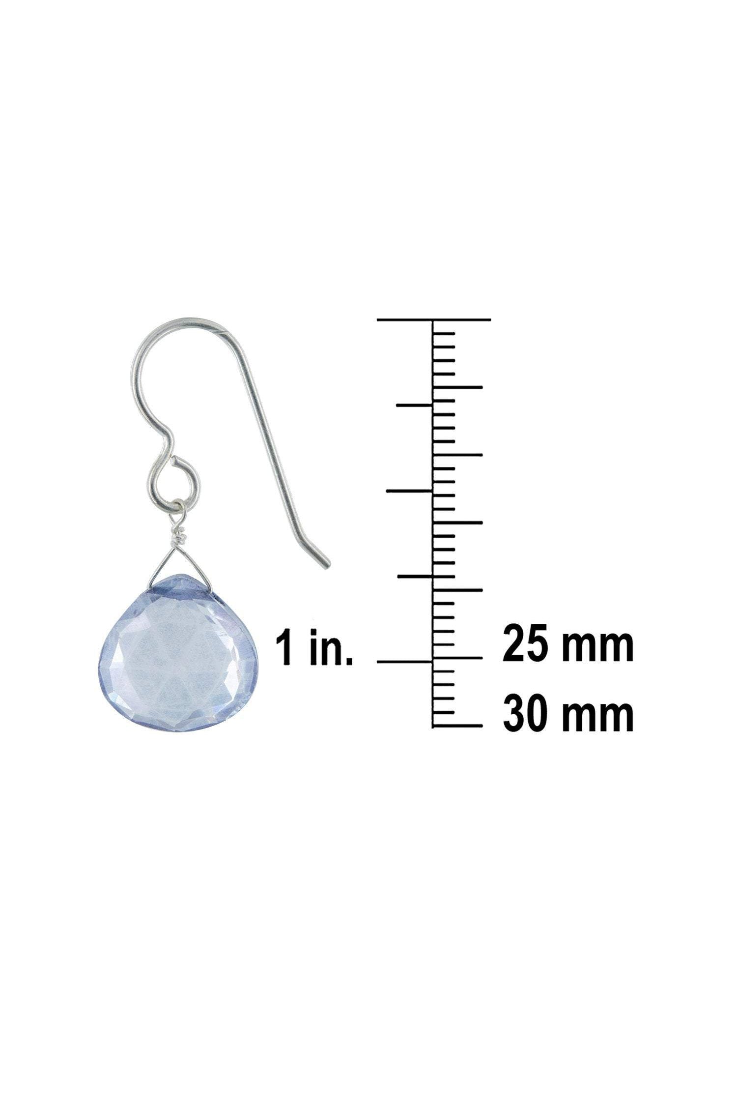 Light Periwinkle Blue Quartz Gemstone Earrings