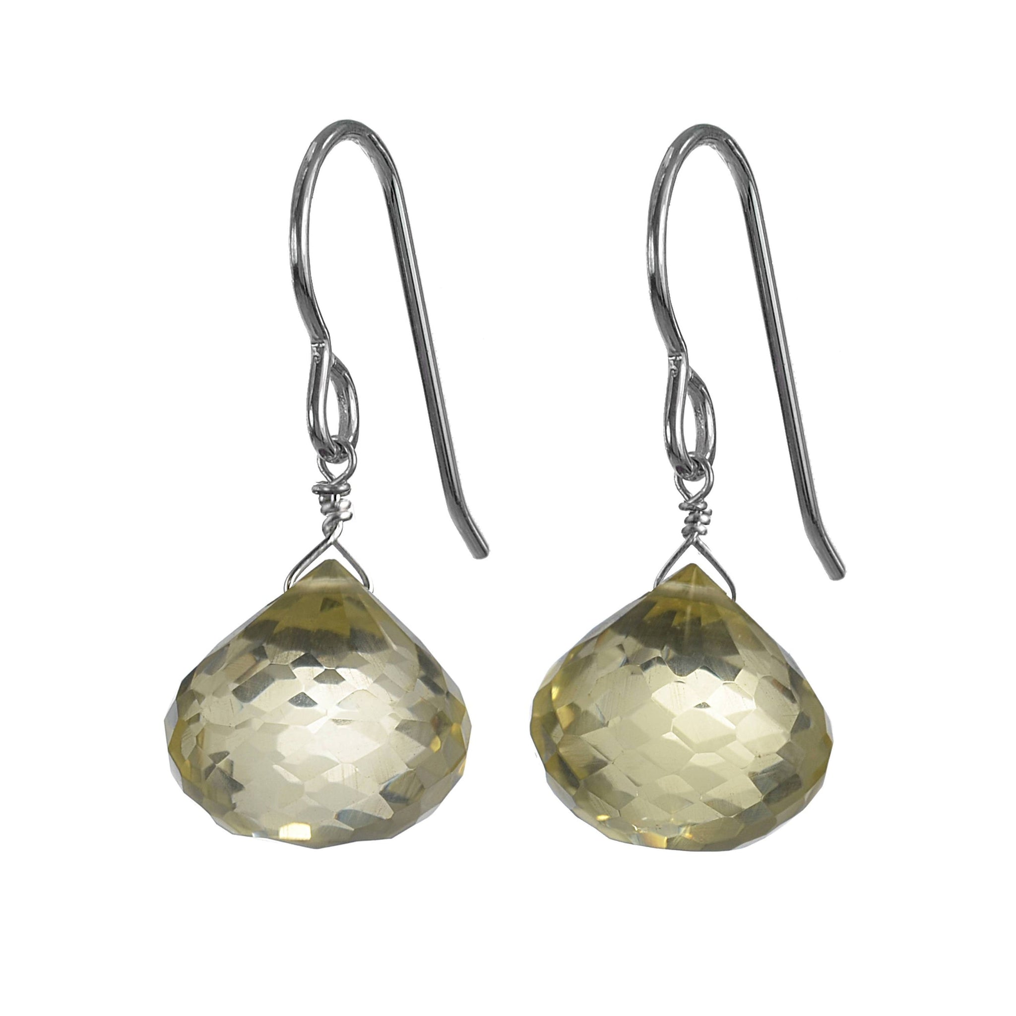 Yellow Quartz Dangle Gemstone Earrings