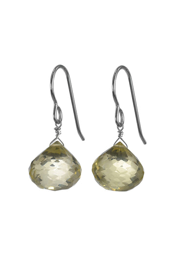 Yellow Quartz Dangle Gemstone Earrings