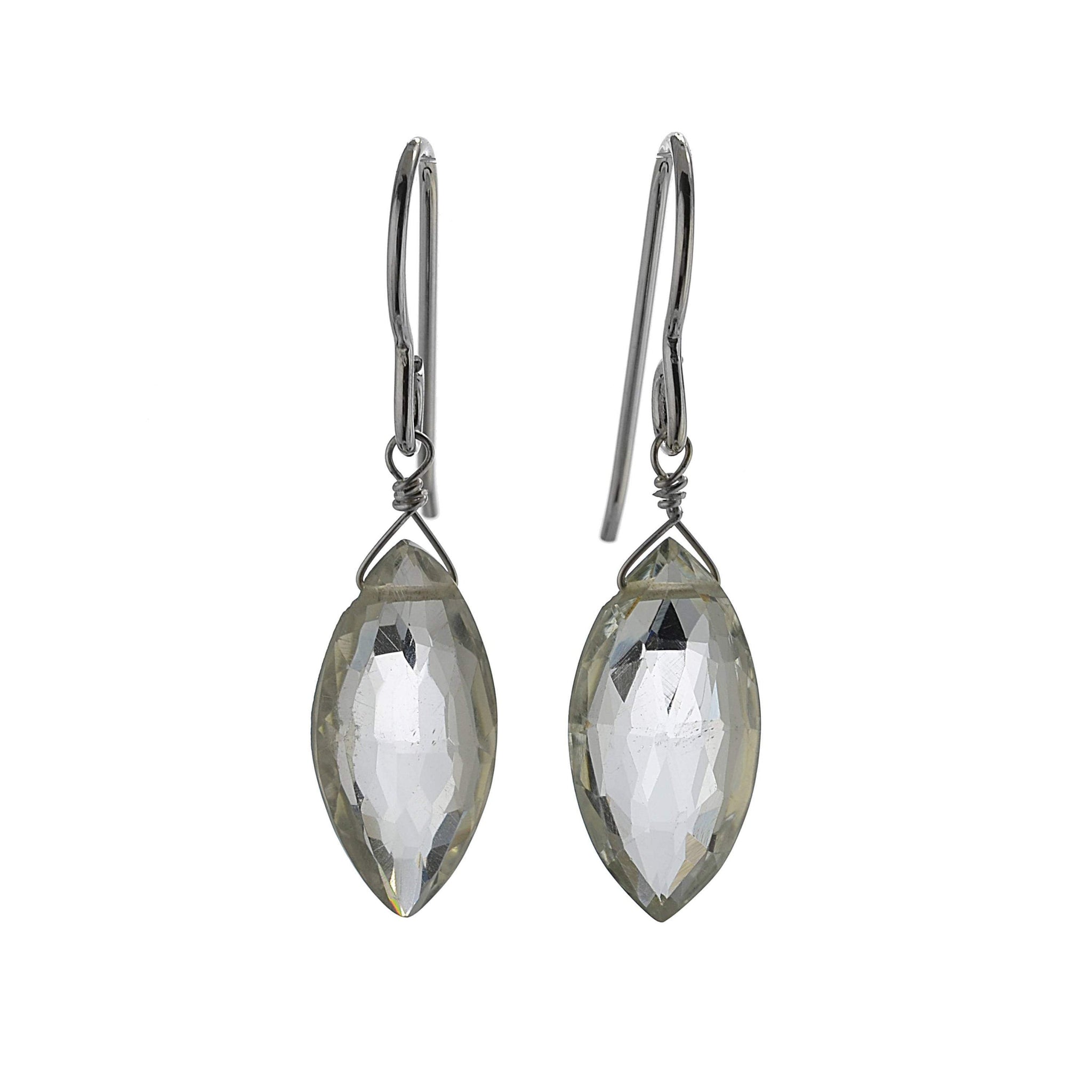 Pastel Green Amethyst, Prasiolite Gemstone Dangle Earrings