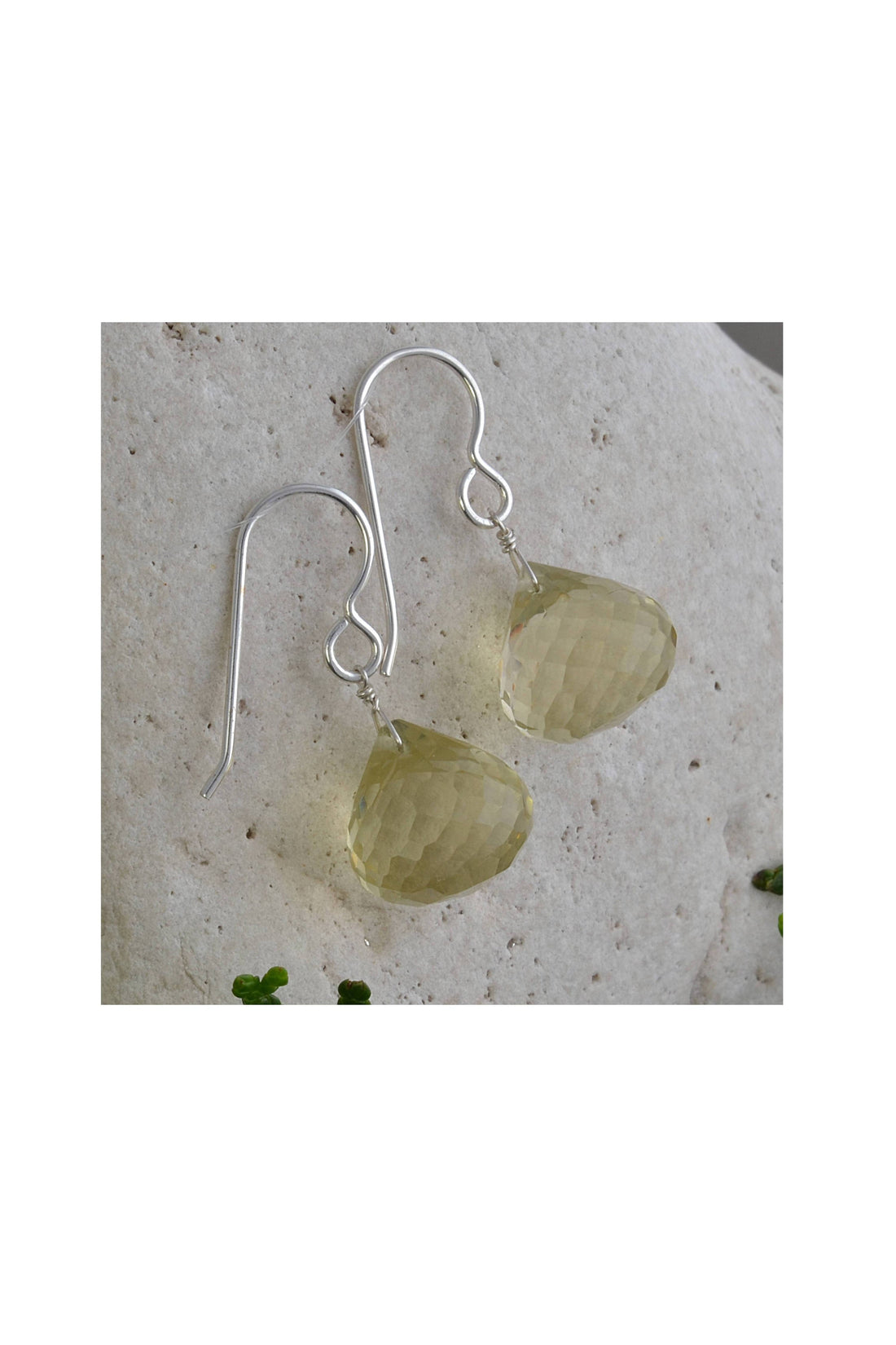 Yellow Quartz Dangle Gemstone Earrings