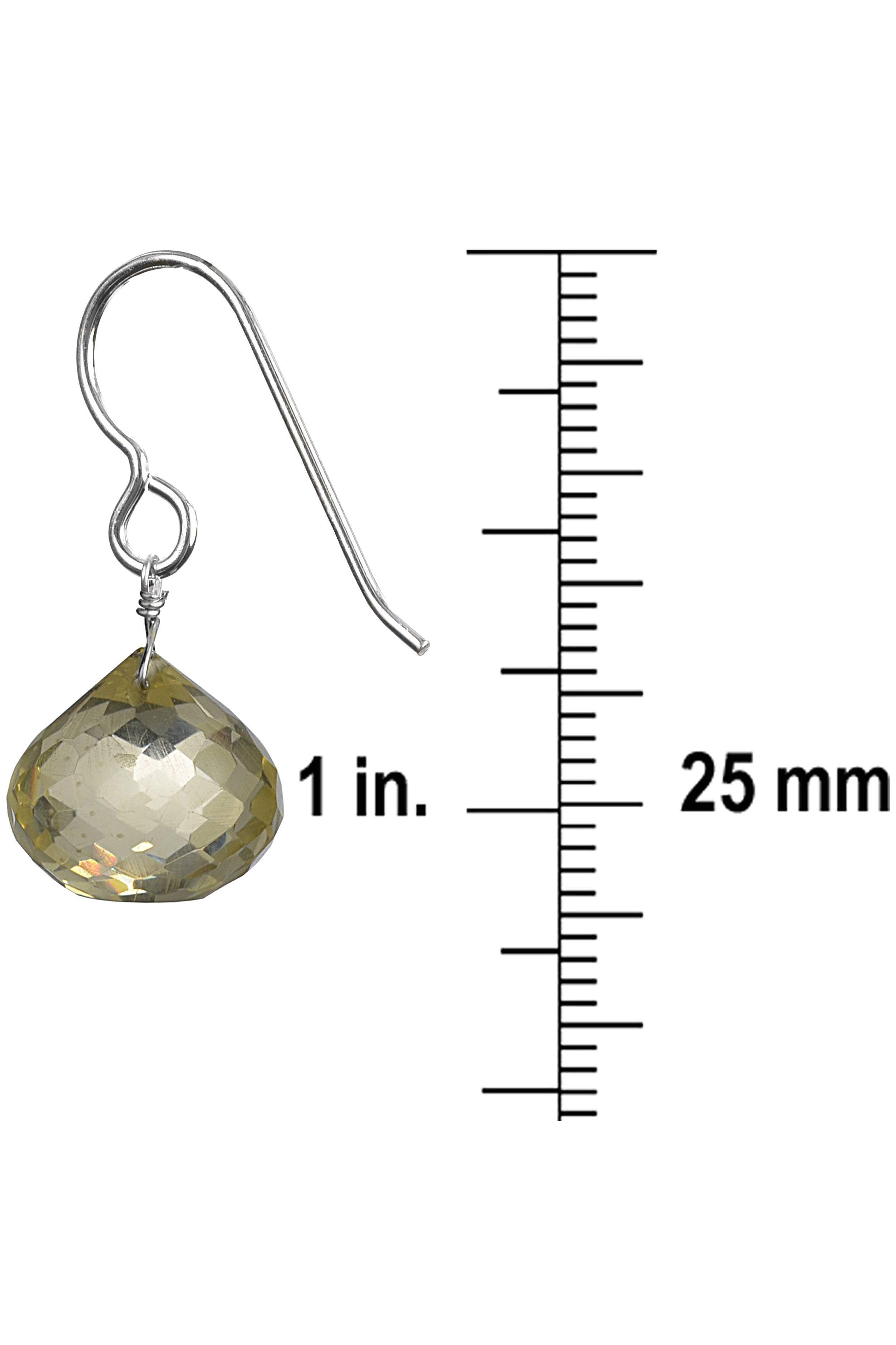 Yellow Quartz Dangle Gemstone Earrings