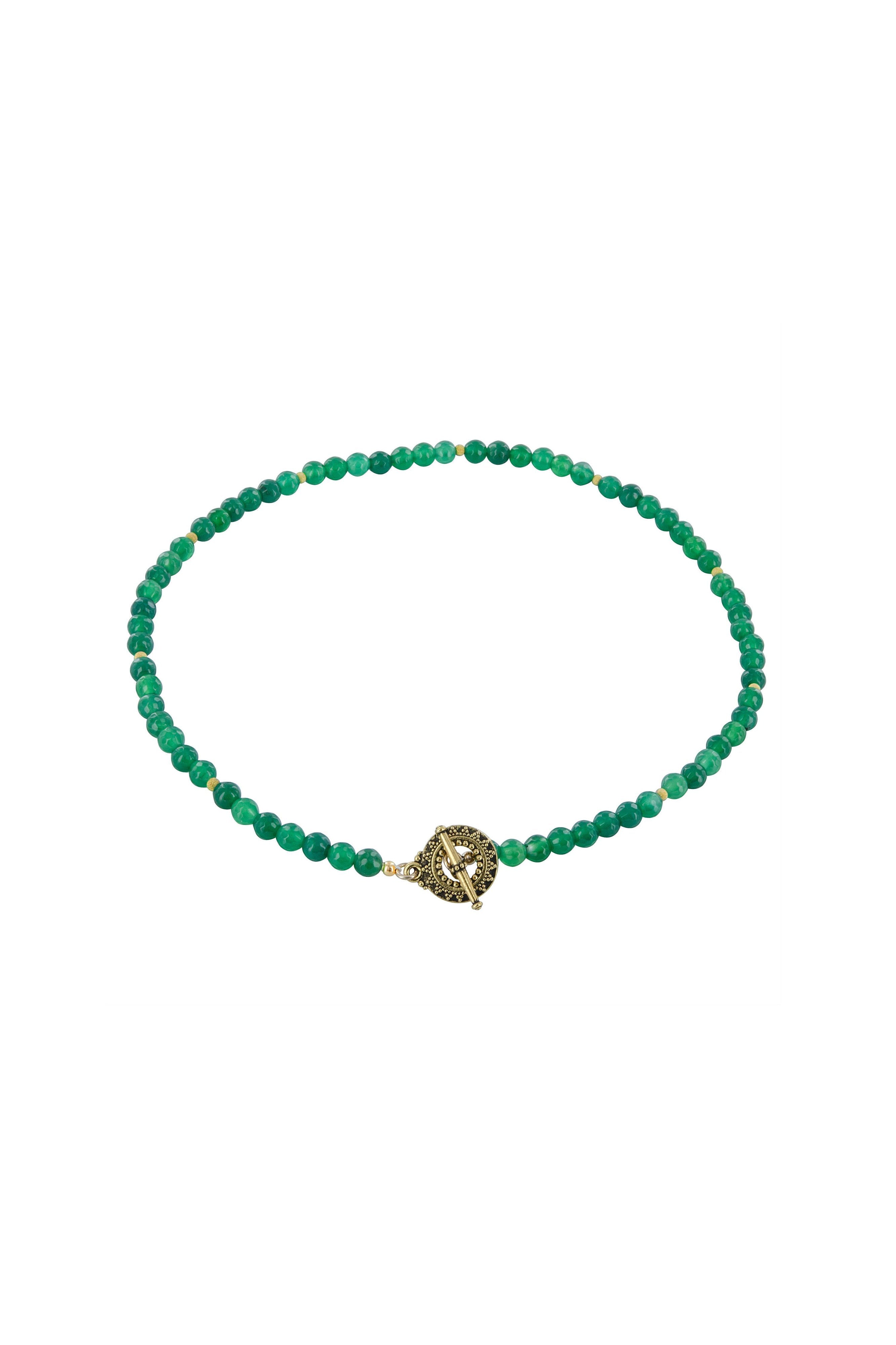 Green Agate Bead Necklace