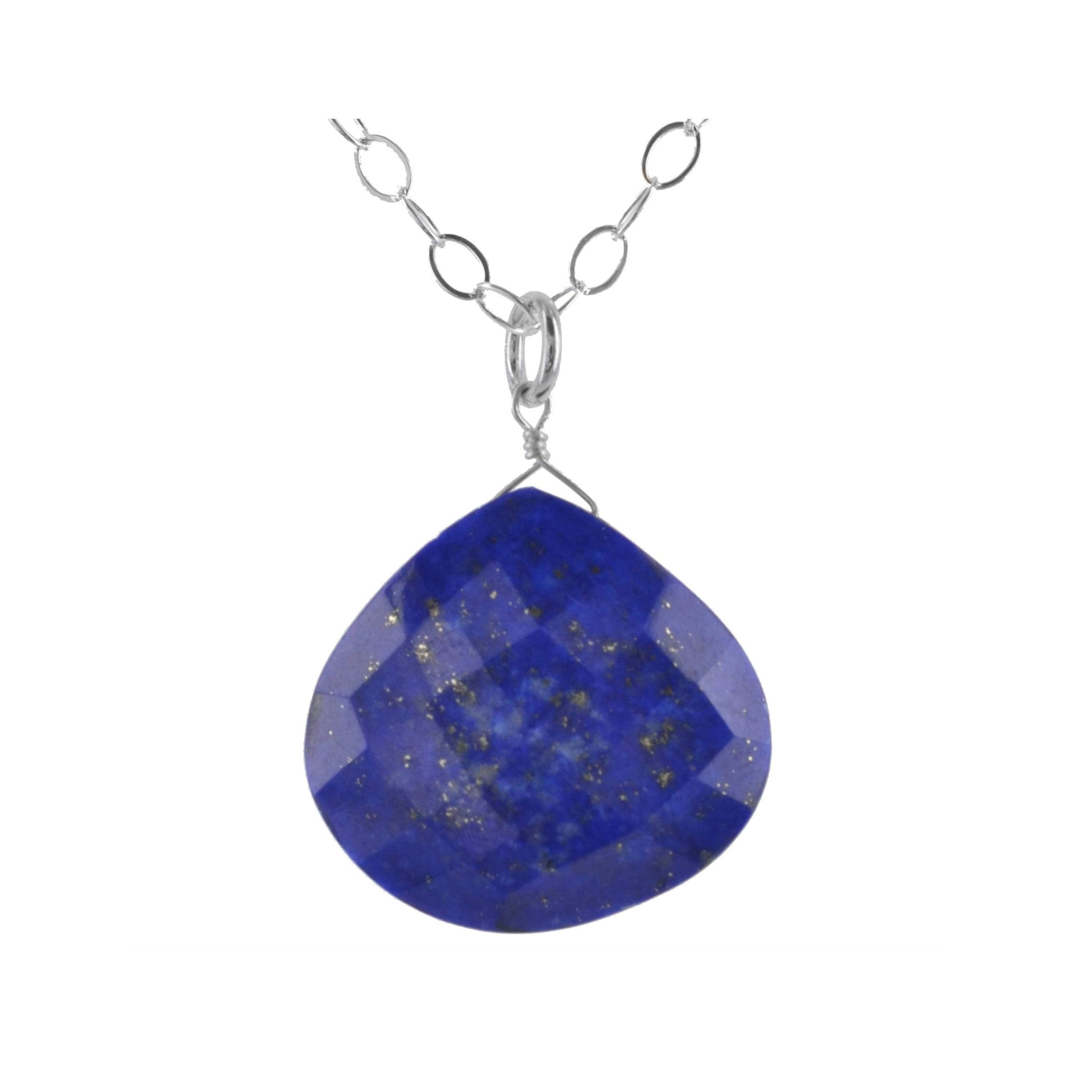 Natural Lapis Lazuli Navy Blue Gemstone Necklace