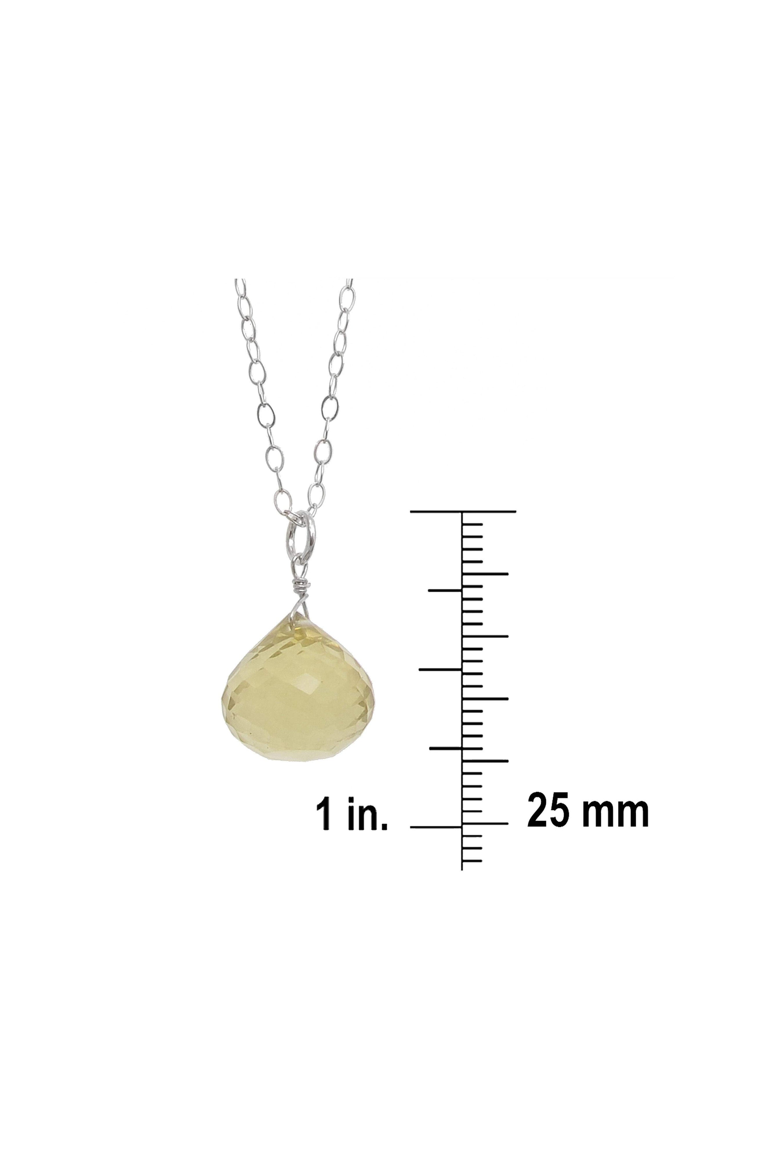 Lemon Quartz Pear Briolette Gemstone Necklace