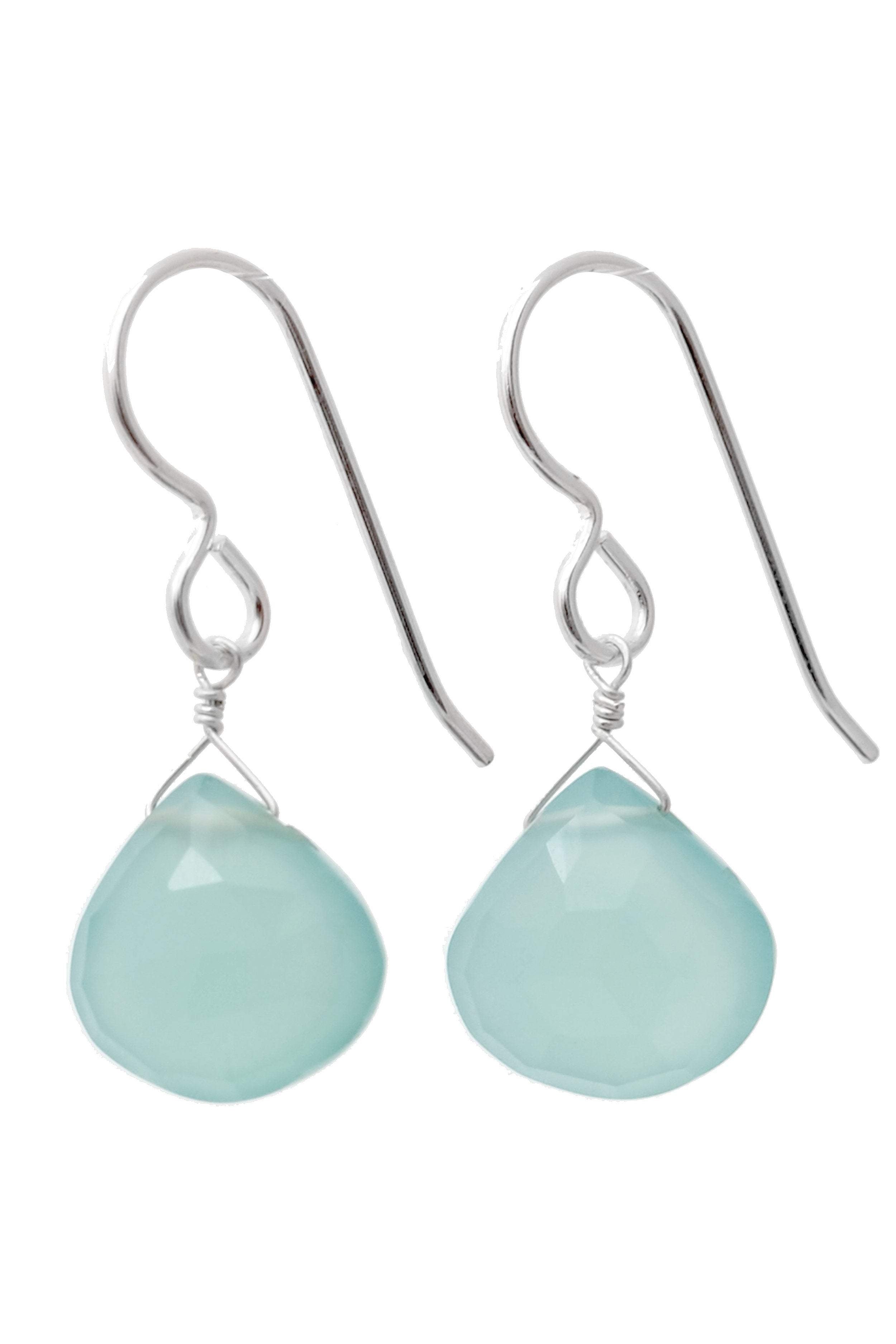 Baby Blue Chalcedony Gemstone Earrings, Black Friday Deal
