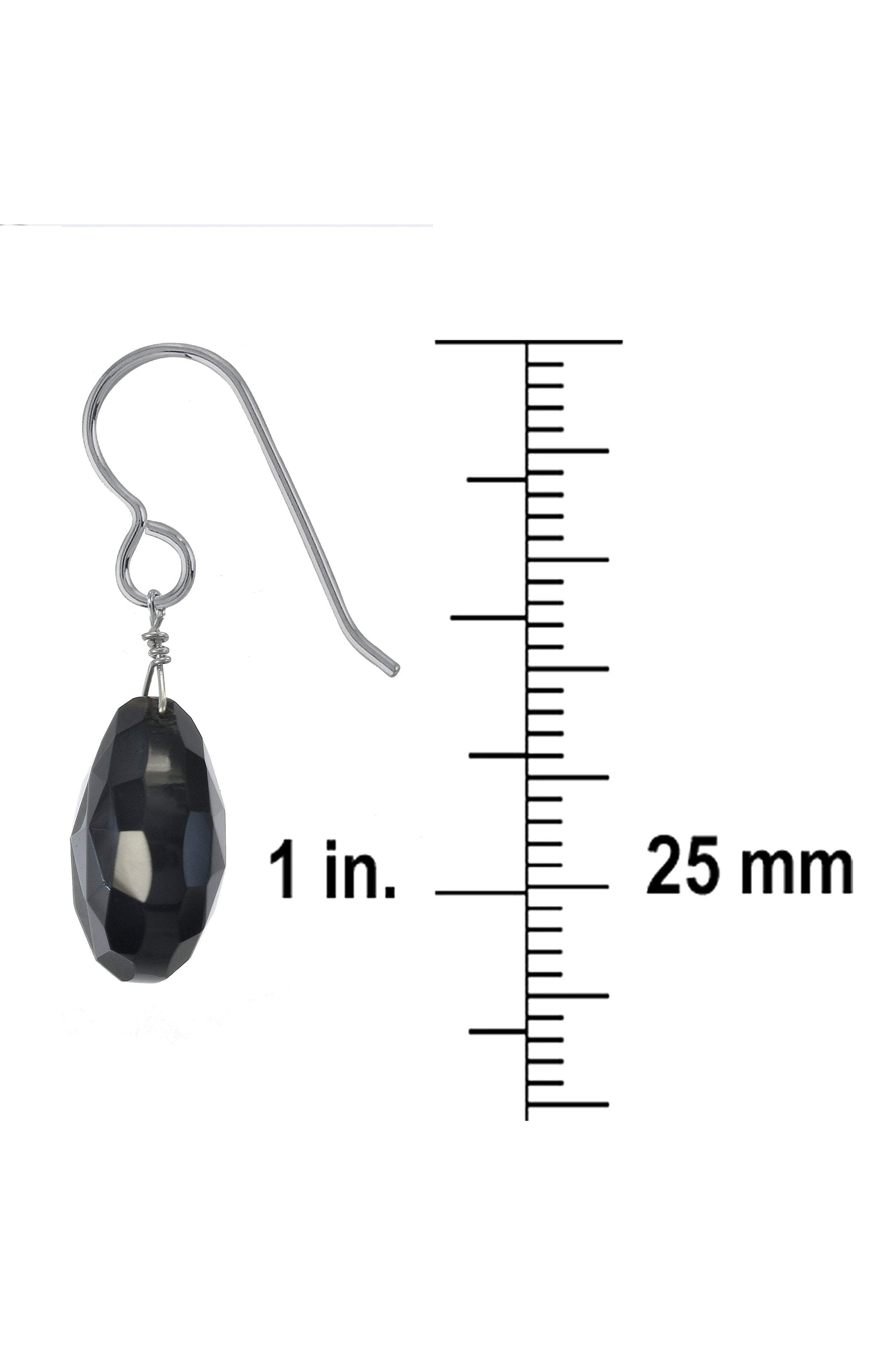 Black Onyx Silver Drop Earrings