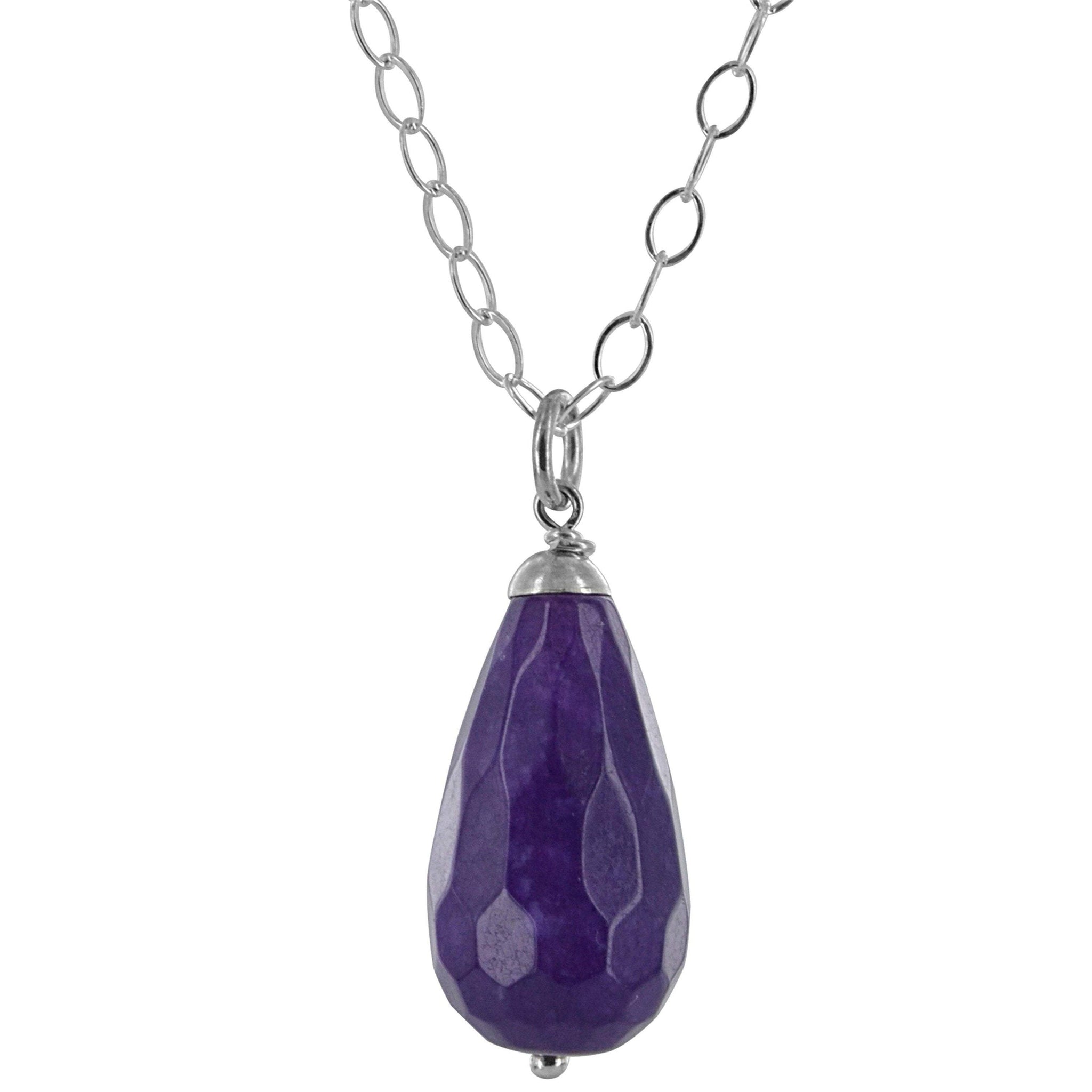 Purple Jade Silver Pendant