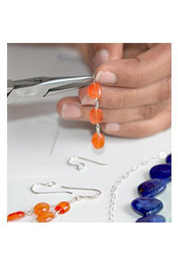 Blue Hemimorphite, Aquamarine, Chalcedony Gem Earrings