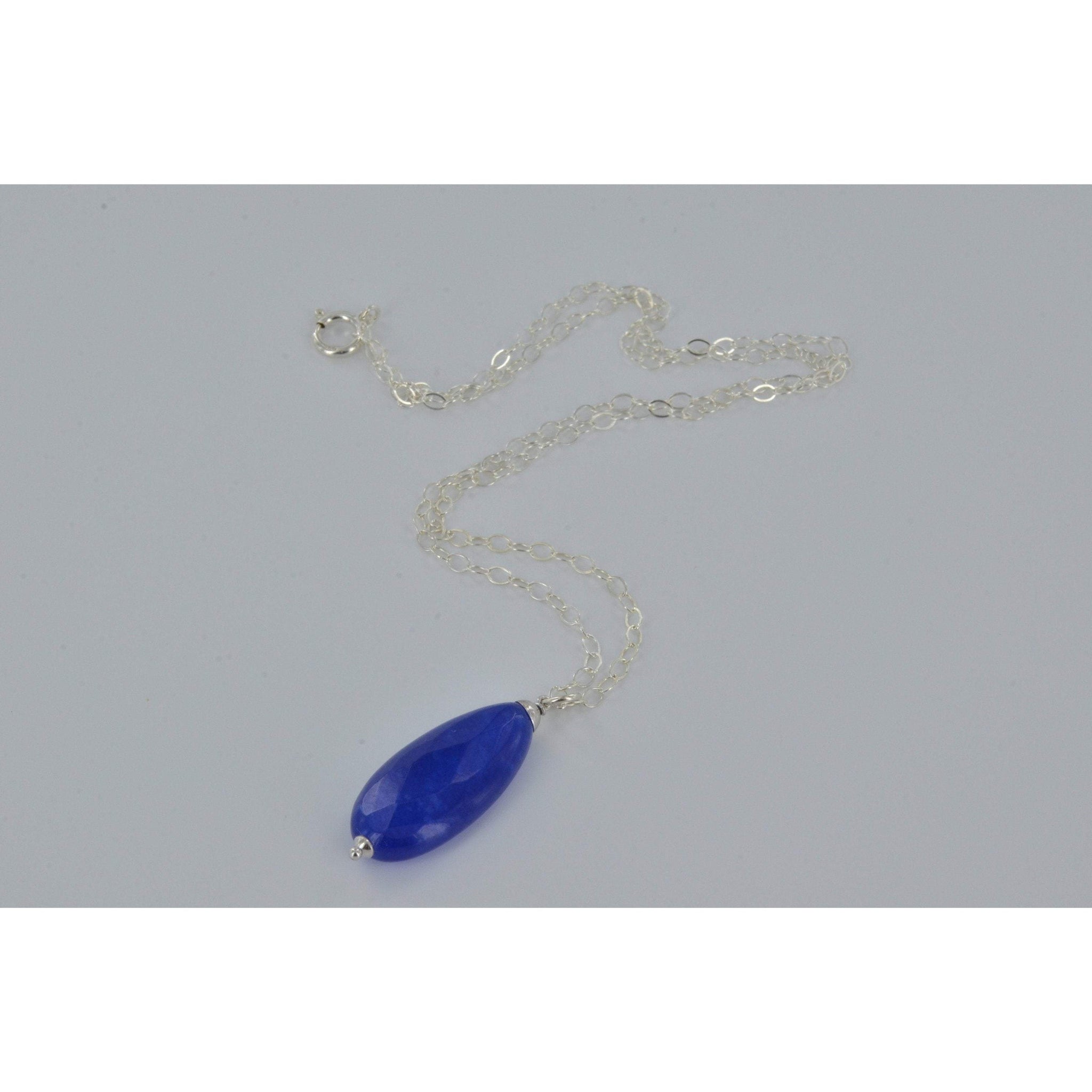 Navy Blue Gemstone Jade Necklace
