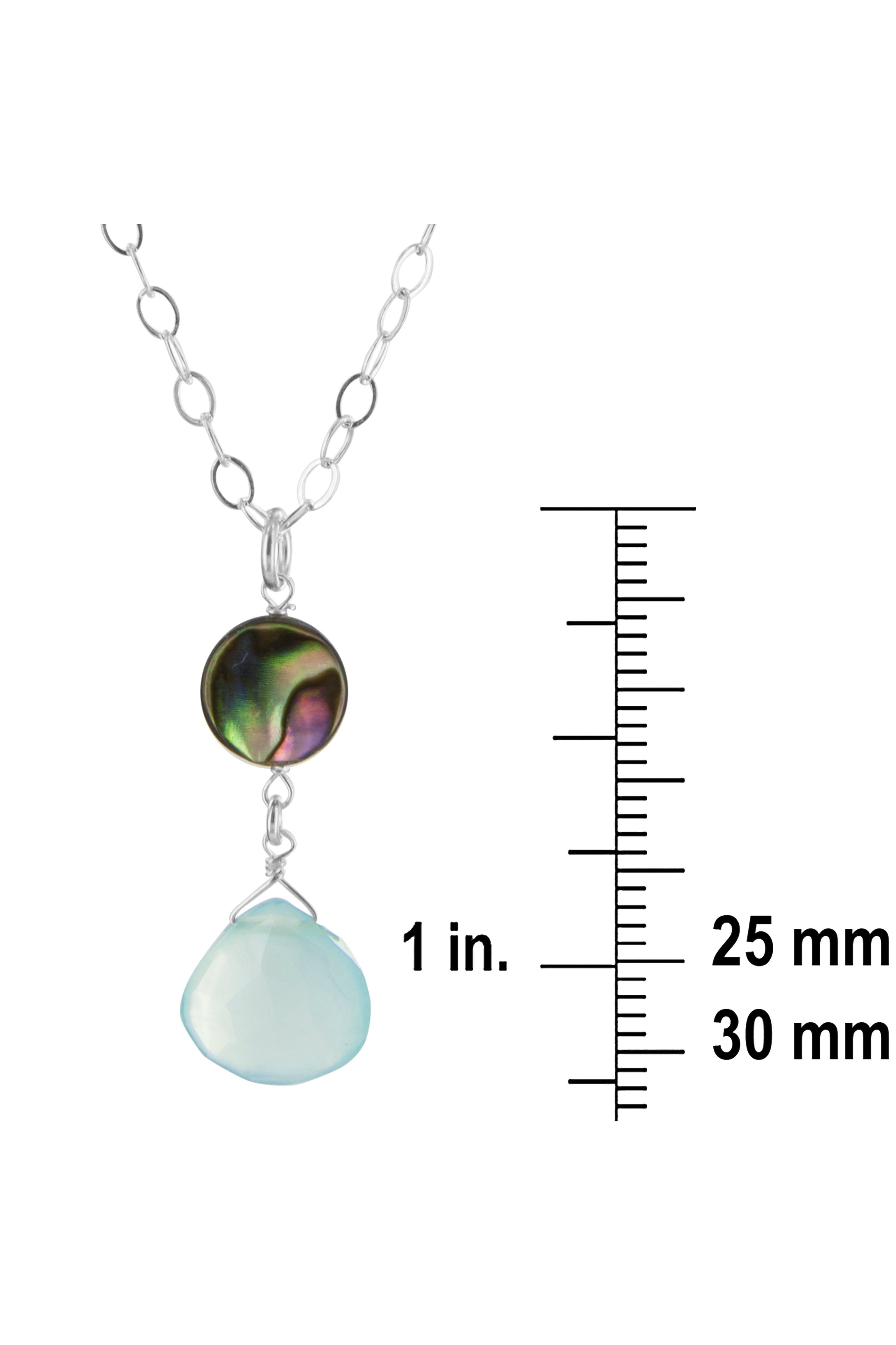 Blue Chalcedony, Mother of Pearl Necklace