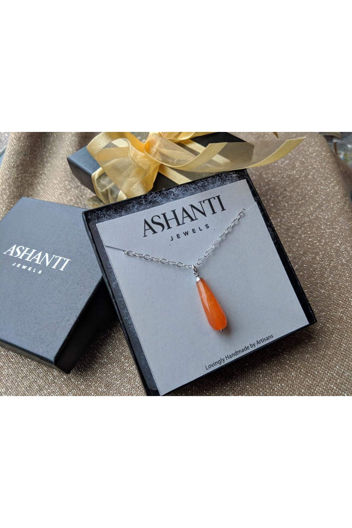 Orange Jade Gemstone Pendant