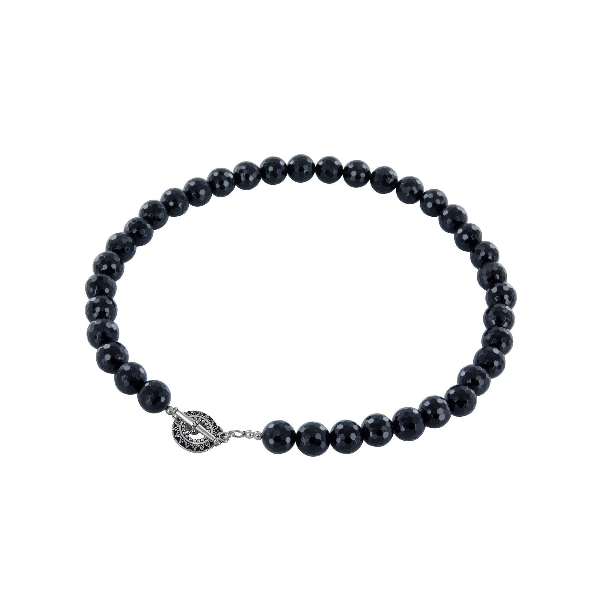 Black Onyx Bead Strand Necklace