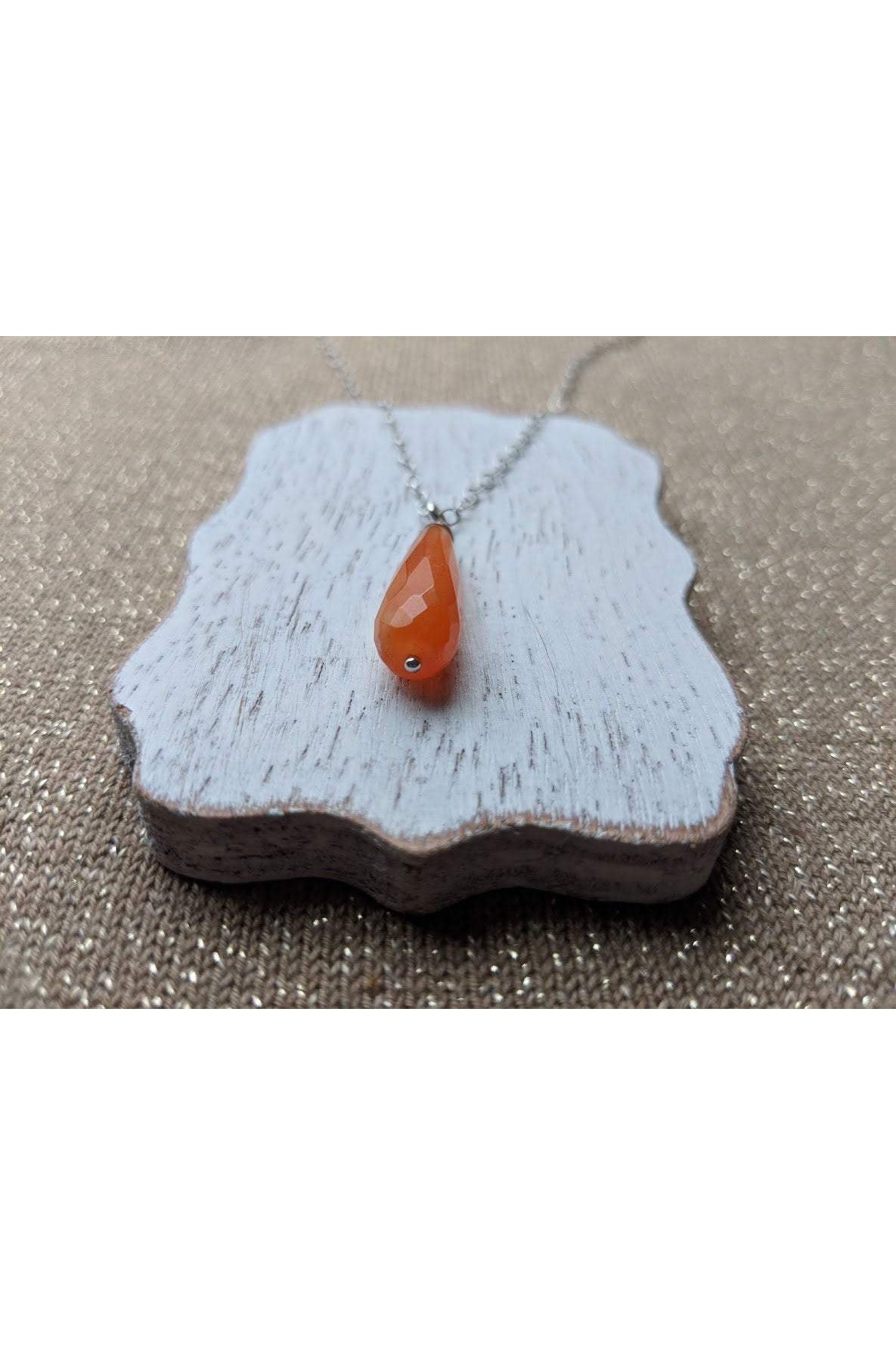 Orange Jade Gemstone Pendant