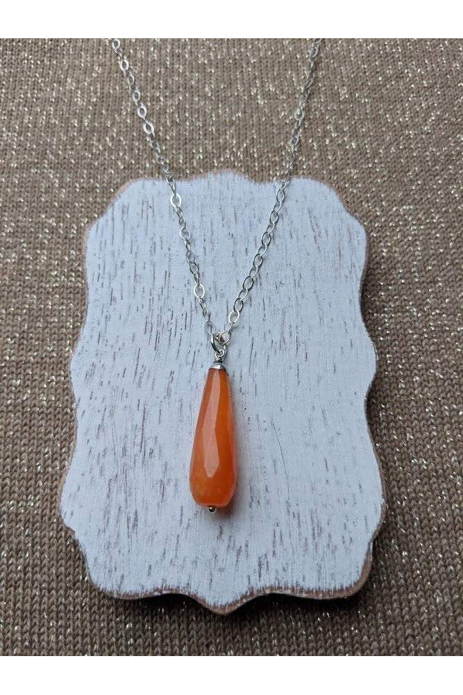 Orange Jade Gemstone Pendant