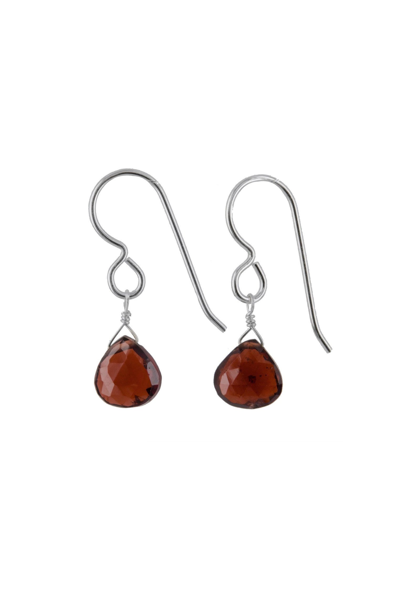 Wine Red Garnet January Birthstone Dangle Earrings