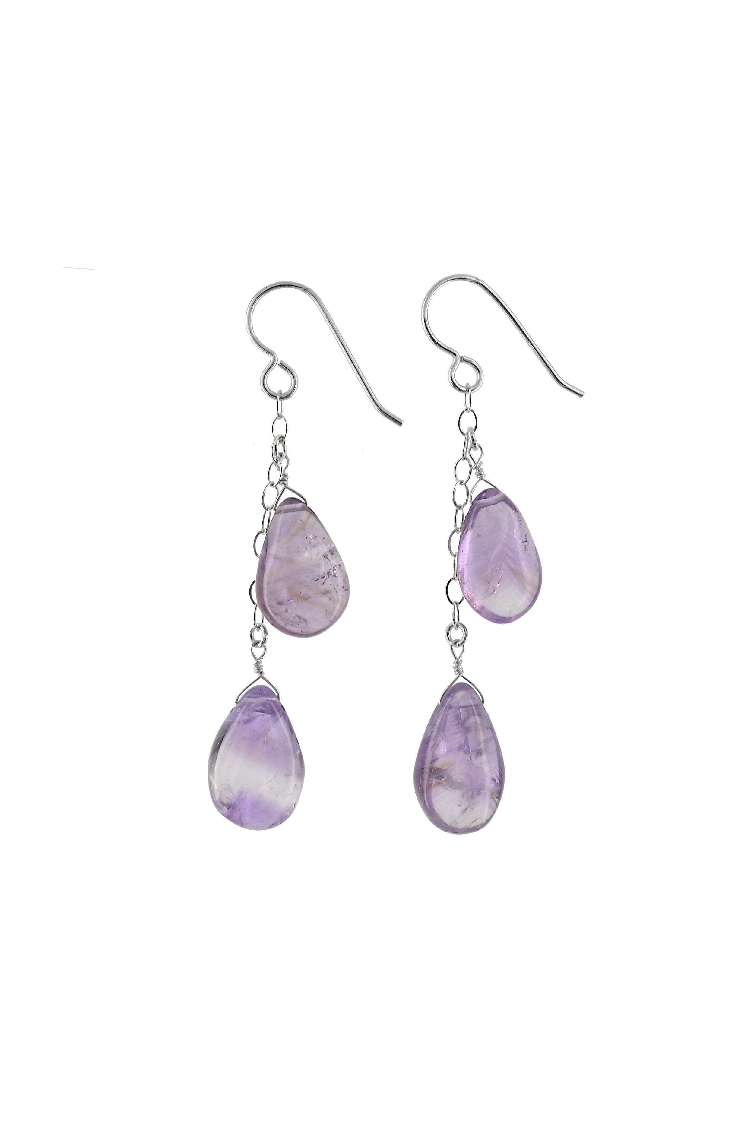 Amethyst Long Gemstone Earrings
