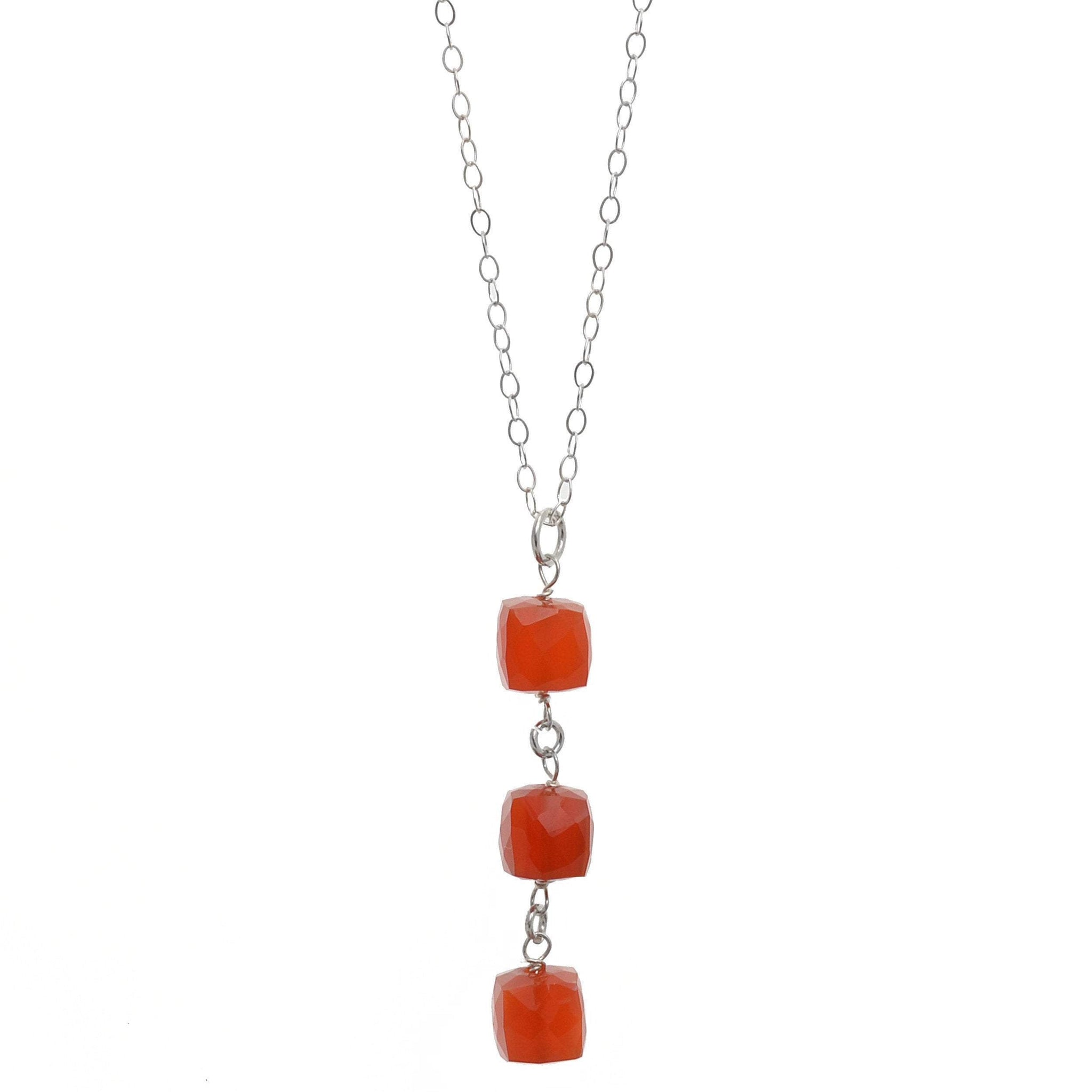 Orange Gemstone Necklace, Carnelian