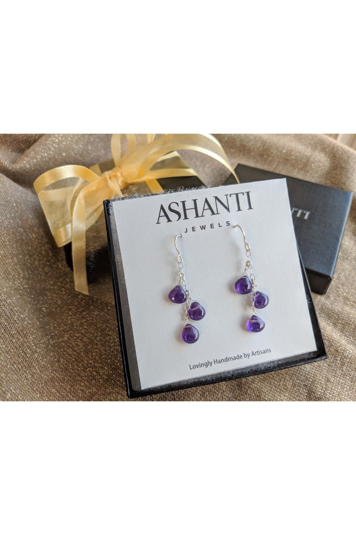 Purple Amethyst Dangle Silver Earrings