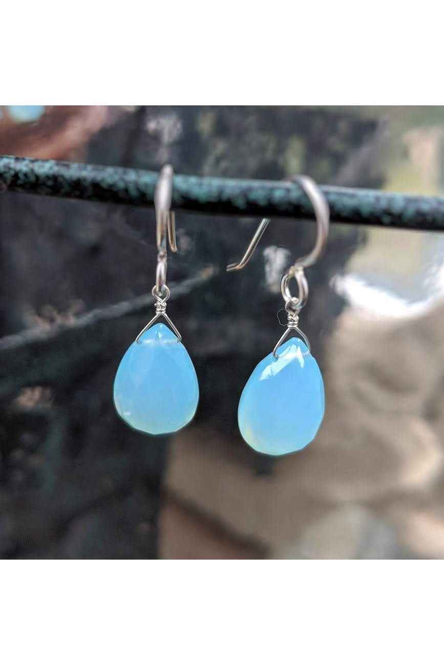 Light Blue Chalcedony Earrings