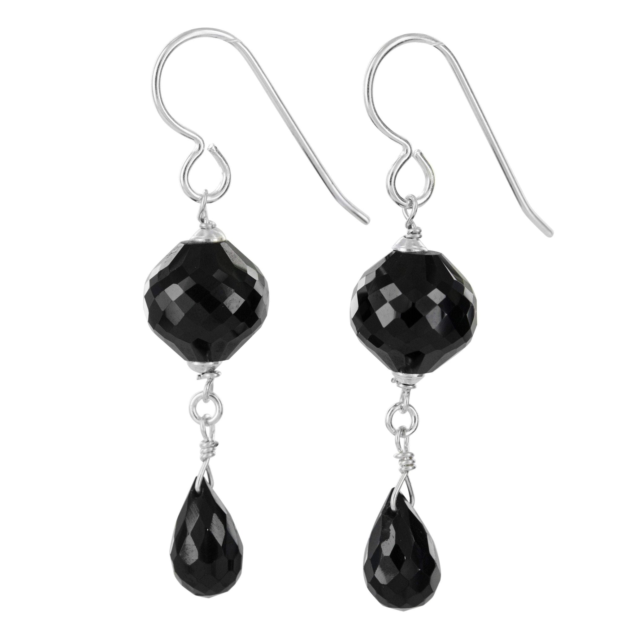 Black Spinel Gemstone Untreated Gemstone Earrings