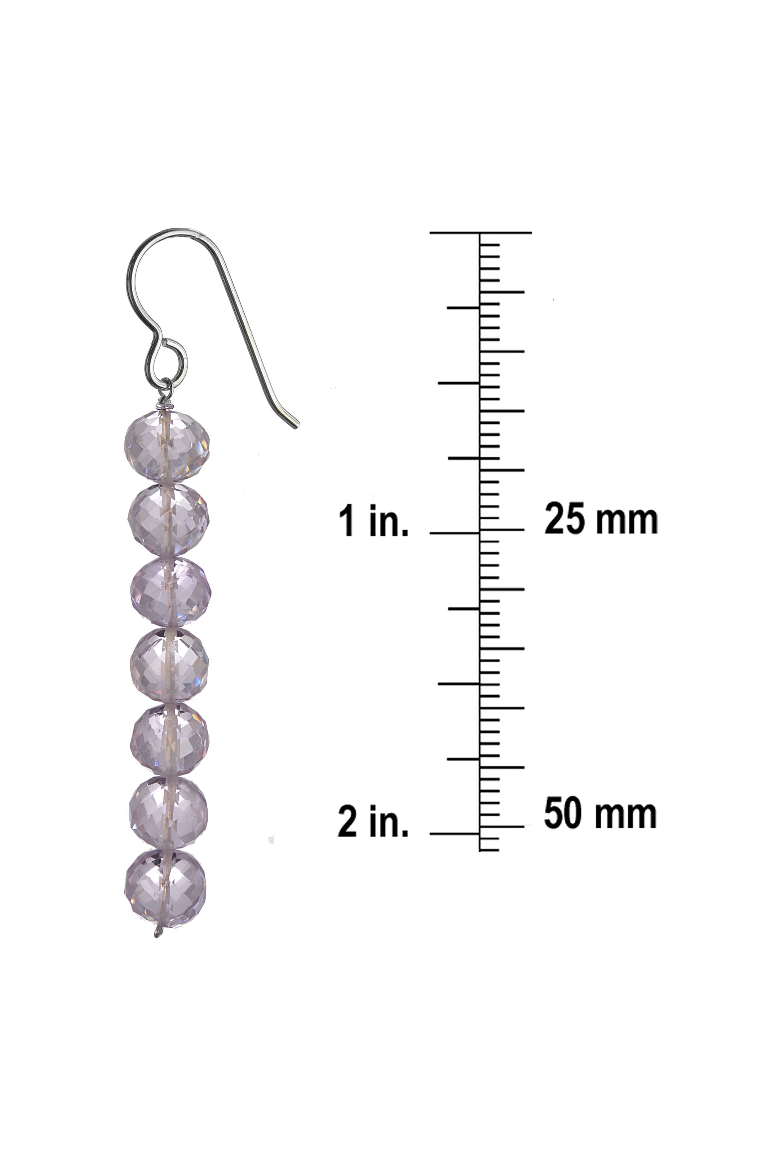 Pink Amethyst Long Dangle Silver Earrings