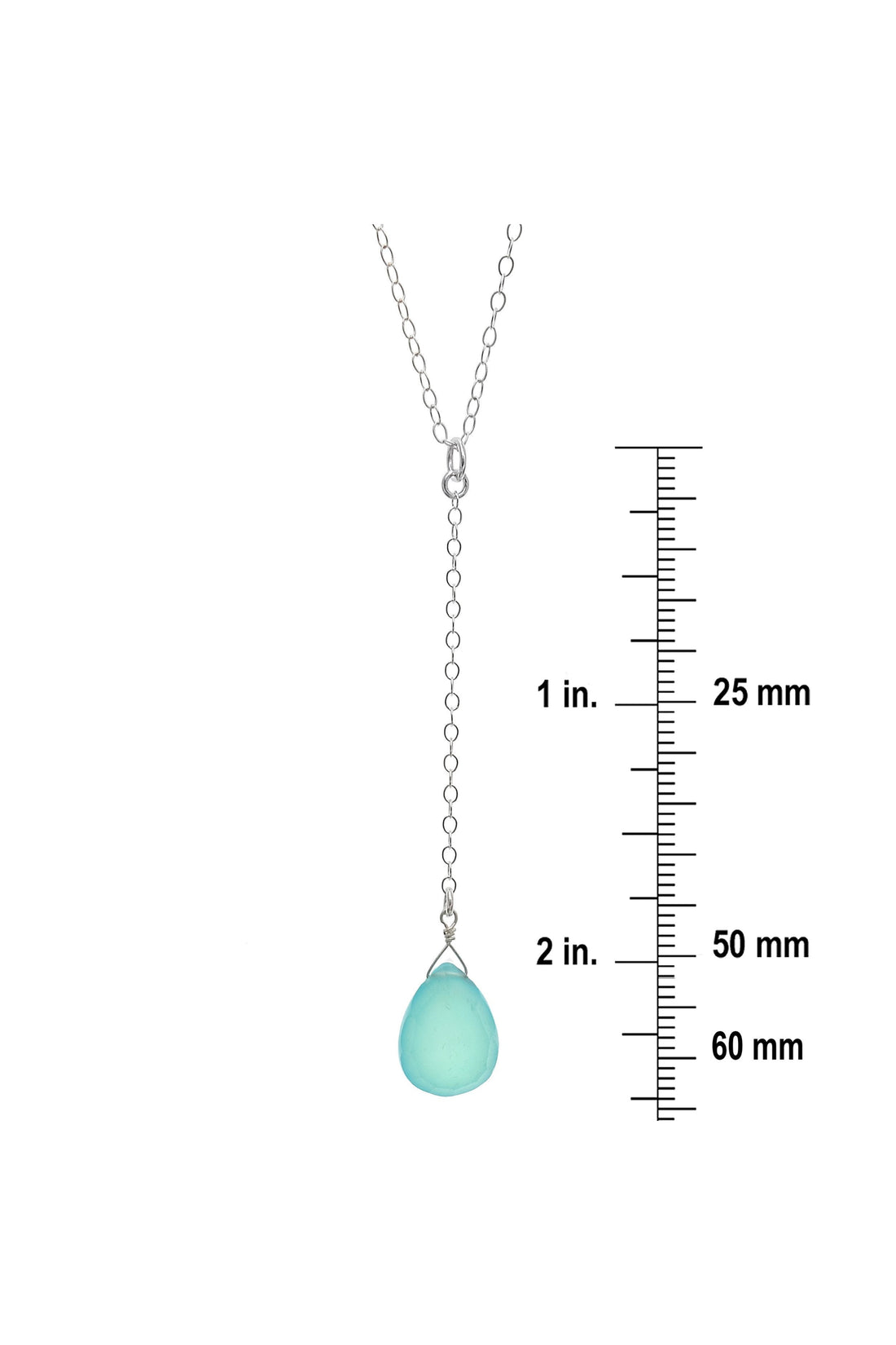 Blue Chalcedony Y Gemstone Silver Necklace